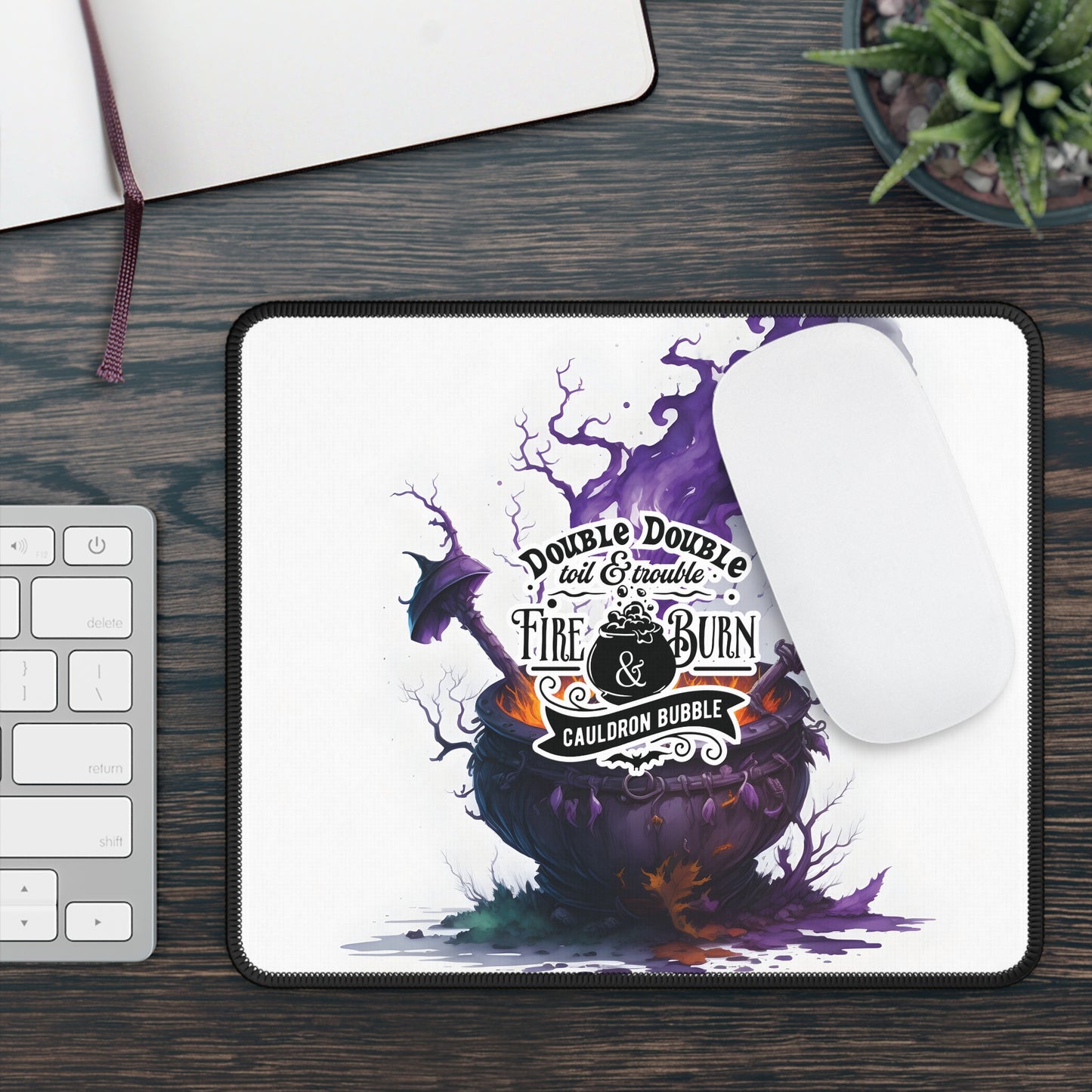 Witch’s Brew Cauldron Gaming Mouse Pad – 9x7 Neoprene Desk Mat for Spooky Gamers and Potion Masters 🧙♀️🔥🪄