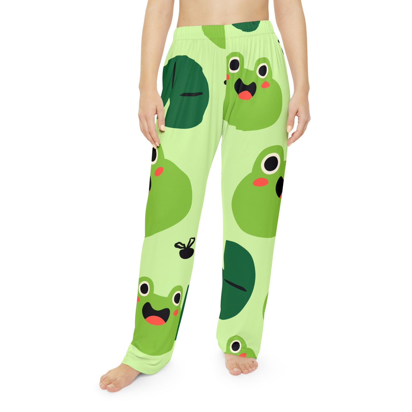 Frog Pattern Women’s Pajama Pants, Cute Loungewear for Relaxation, Gift for Birthdays, Self-Care, Home Comfort