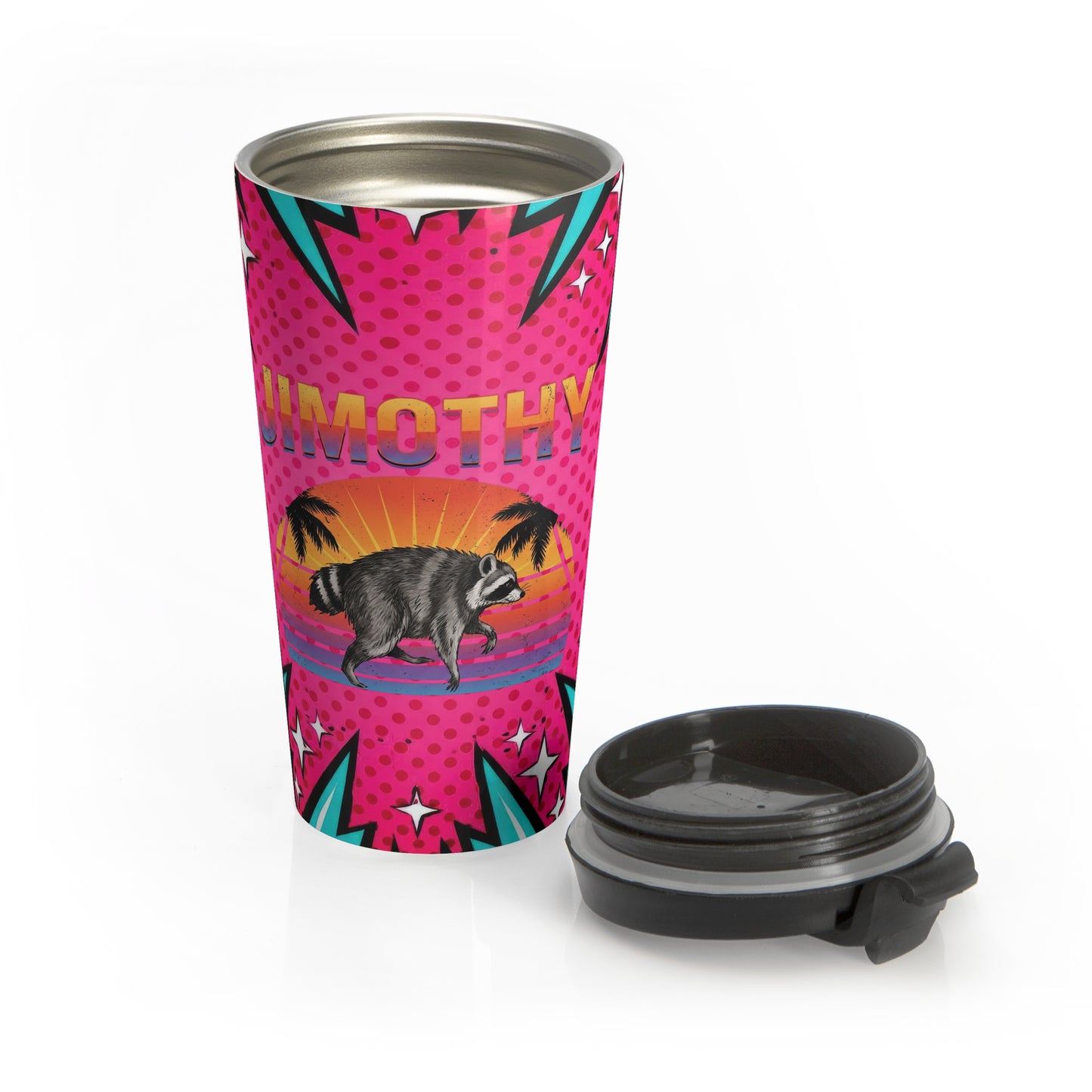 Jimothy Retro Sunset Stainless Steel Travel Mug (15oz)