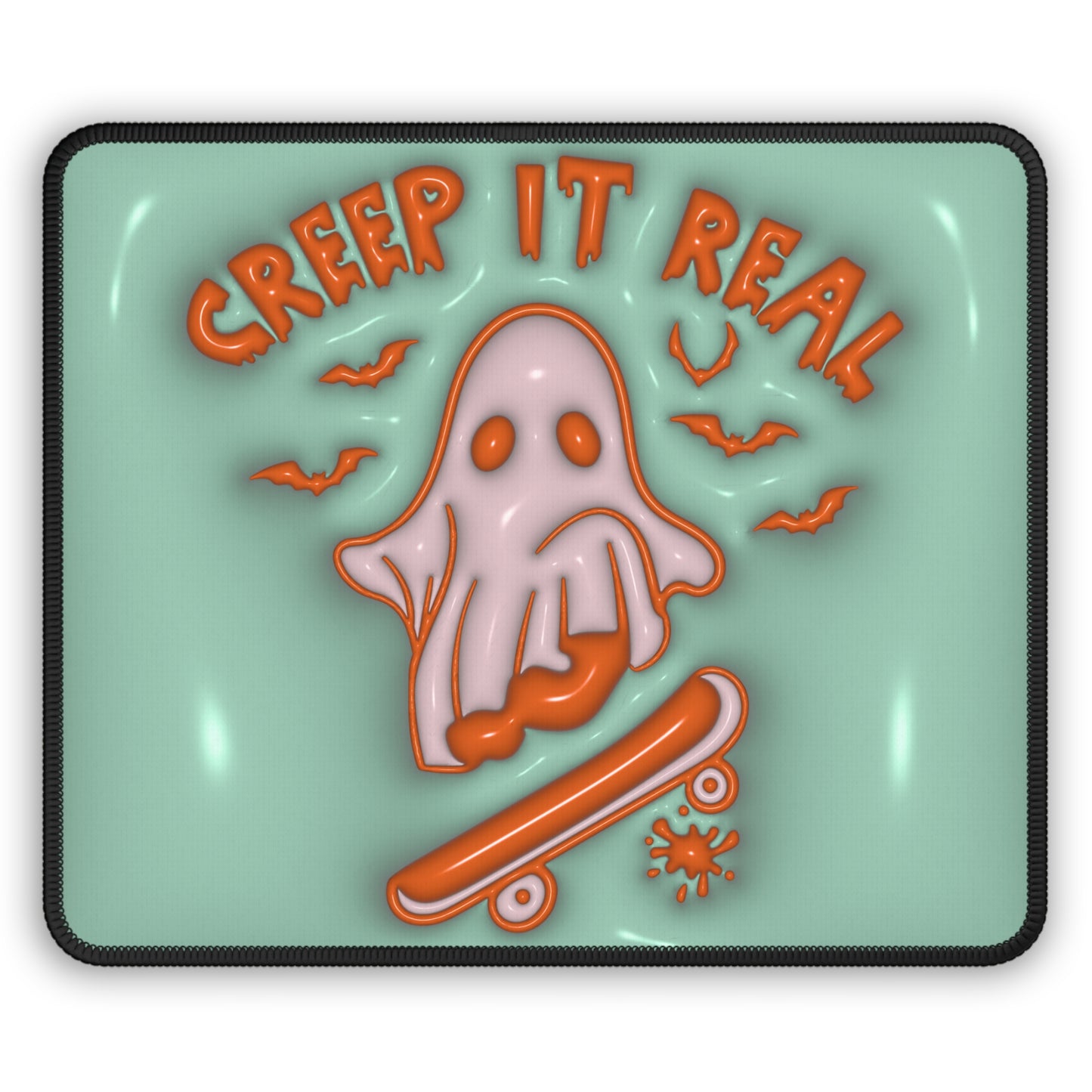Creep It Real Mouse Pad – 9x7 Neoprene Desk Mat with Skater Ghost and Halloween Design Keep your cool (a