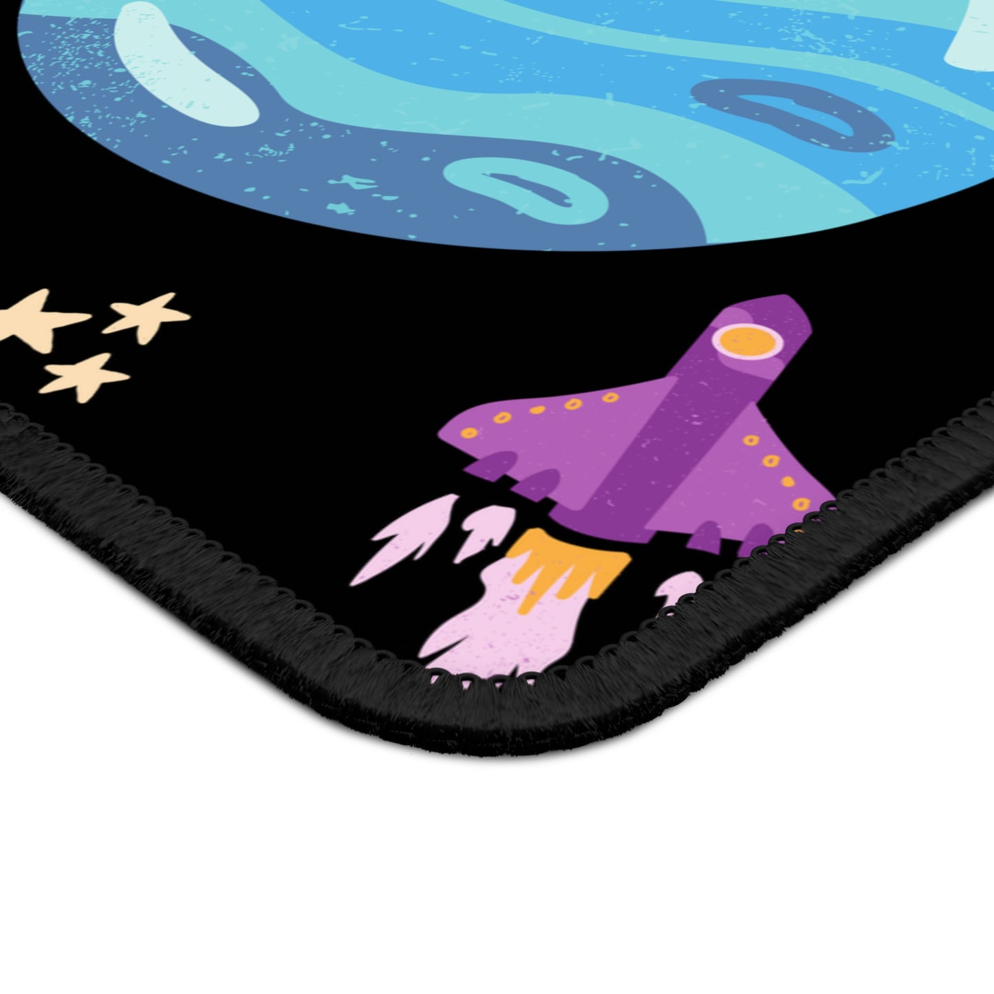 Cosmic Adventure Mouse Pad – 9x7 Neoprene Desk Mat with Colorful Planets and Space Design