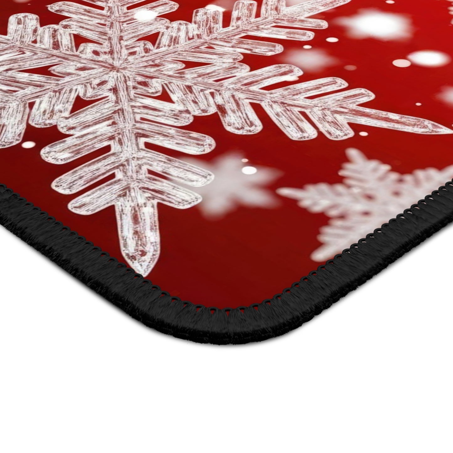 Red Winter Snowflake Mouse Pad