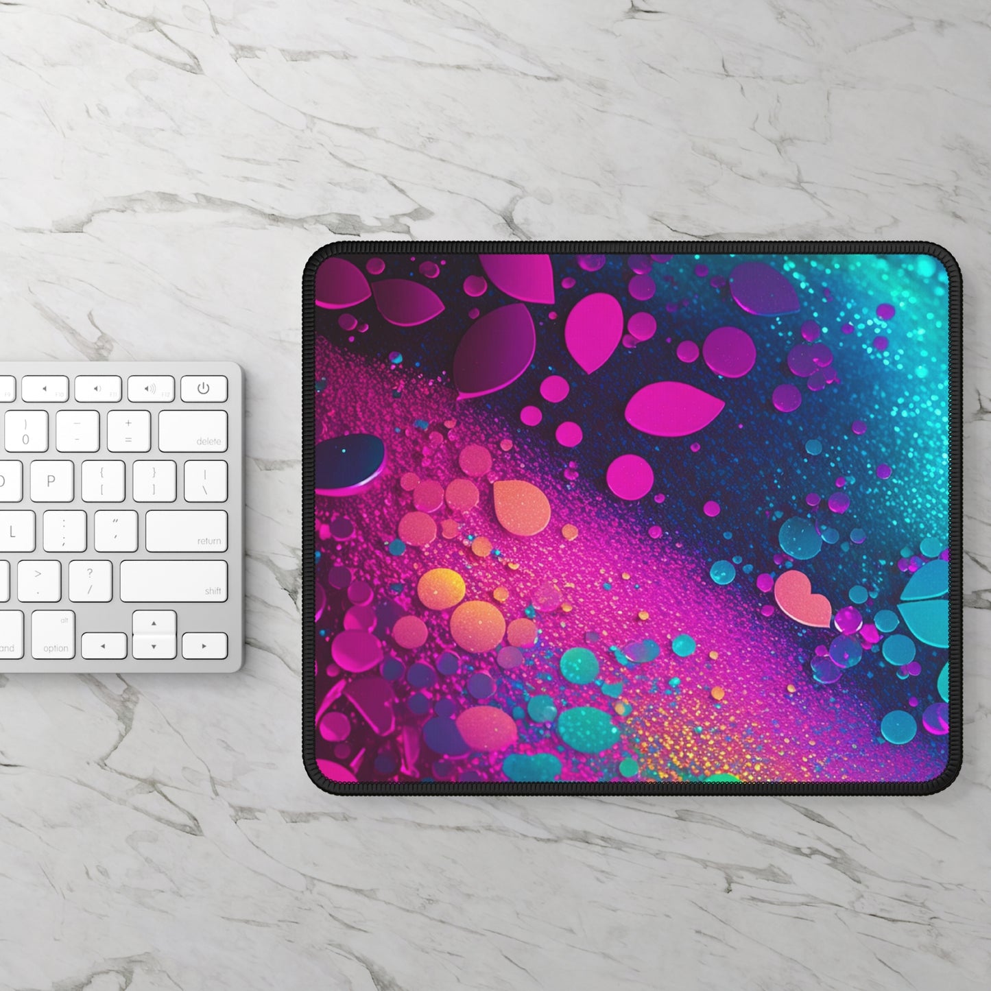 Neon Mirage Mouse Pad – 9x7 Neoprene Desk Mat with Vibrant Abstract Glow Design