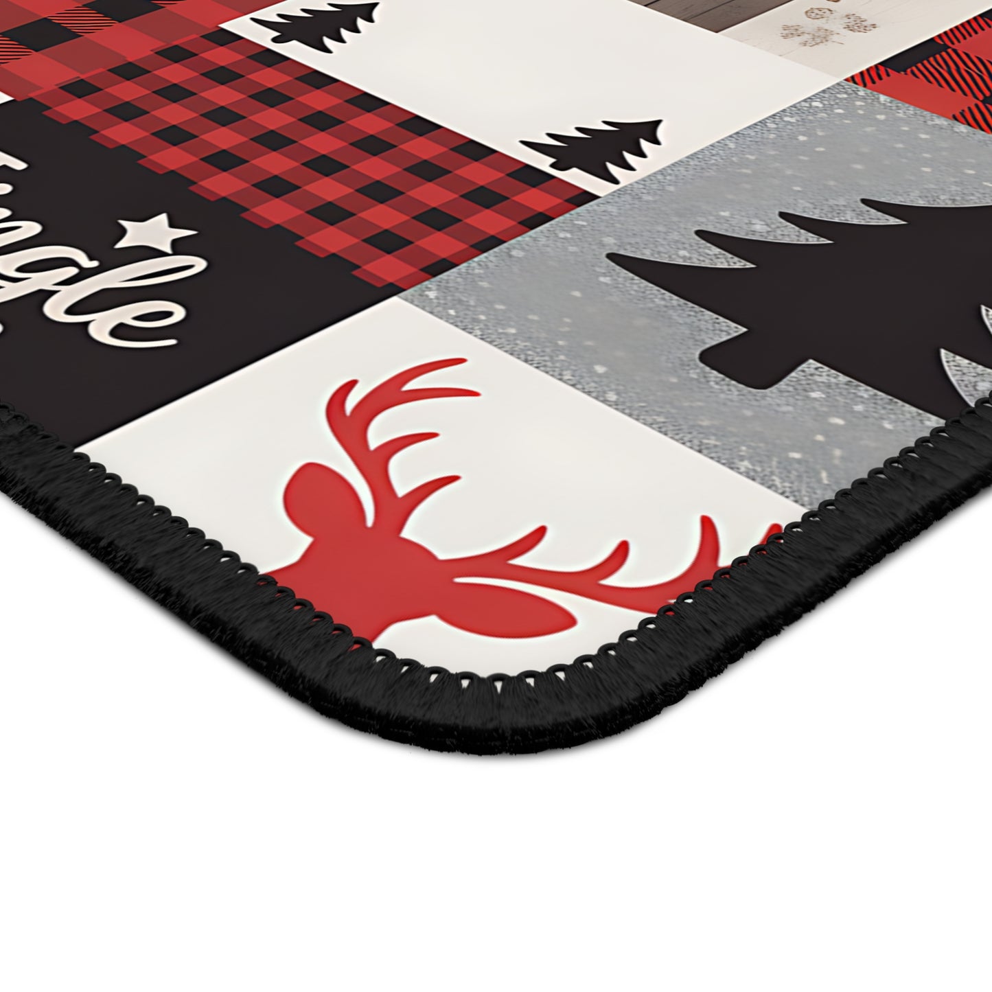 Rustic Christmas Patchwork Mouse Pad