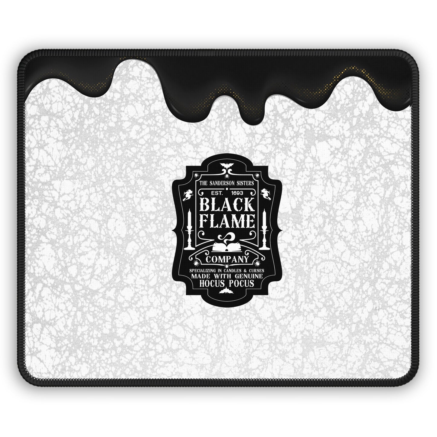 Black Flame Company Marble Edition Gaming Mouse Pad – 9x7 Neoprene Desk Mat for Gamers and Witchy Workspaces