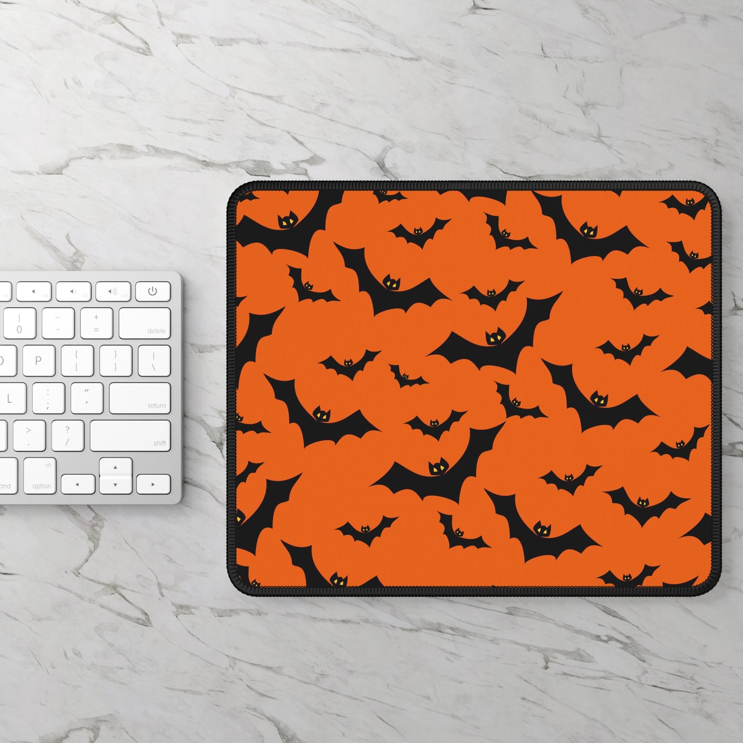 Bat Attack Halloween Gaming Mouse Pad – 9x7 Neoprene Desk Mat for Gamers and Spooky Season Fans