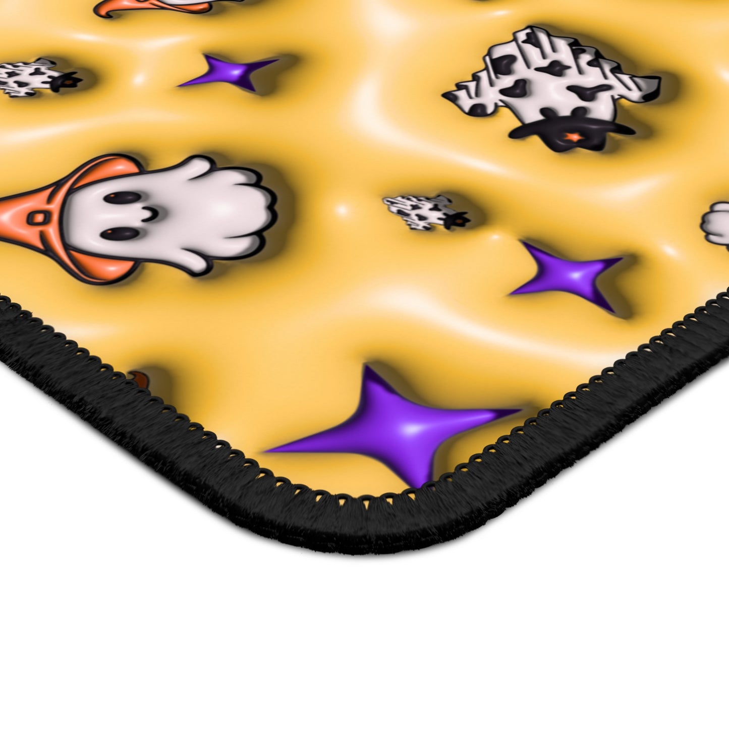 Spooky Ghost Party Mouse Pad – 9x7 Neoprene Desk Mat with Cute Ghosts and Halloween Stars