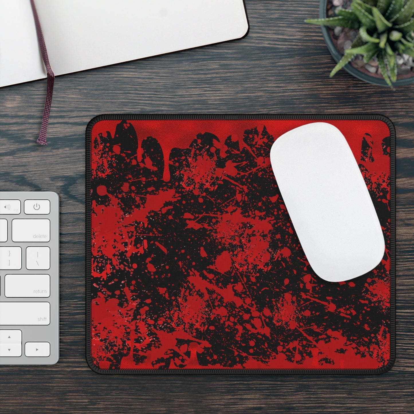 Bloody Chaos Gaming Mouse Pad – 9x7 Neoprene Desk Mat for Gamers, Horror Fans, and Halloween Lovers