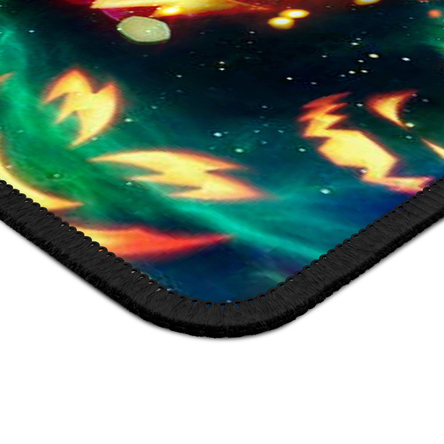 Pumpkin Galaxy Gaming and Work Mouse Pad – 9x7 Anti-Slip Neoprene Desk Mat with Fiery Halloween Design for Gamers and Creators