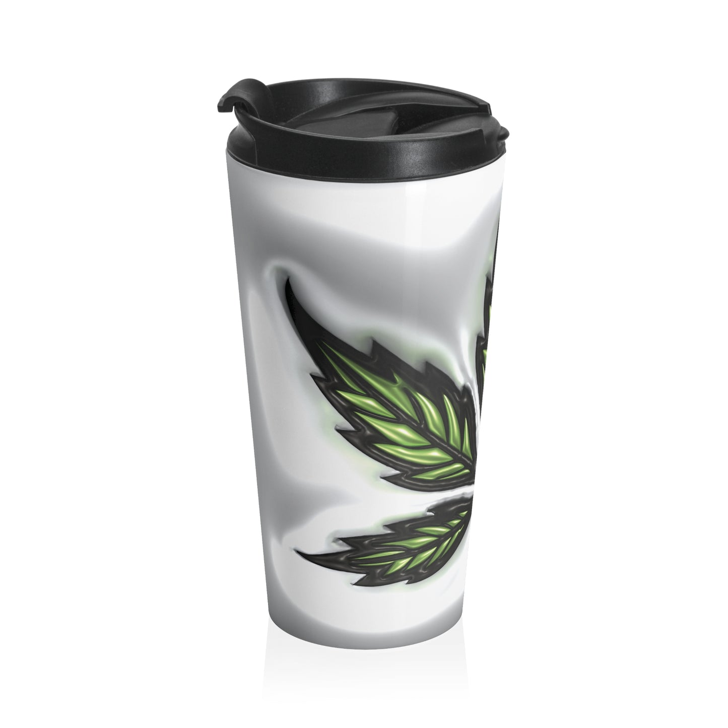 Neon Leaf Stainless Steel Travel Mug – 15oz