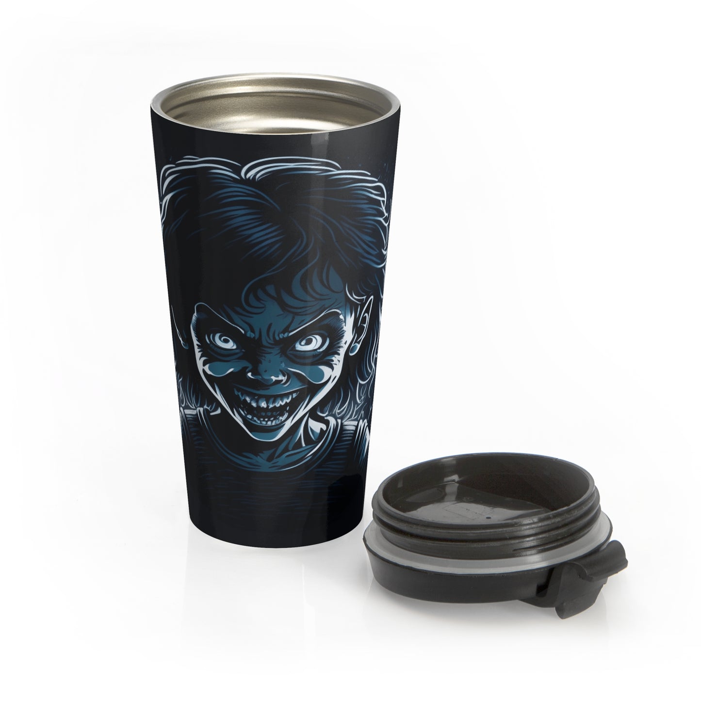 Demonic Grin Stainless Steel Travel Mug – 15oz