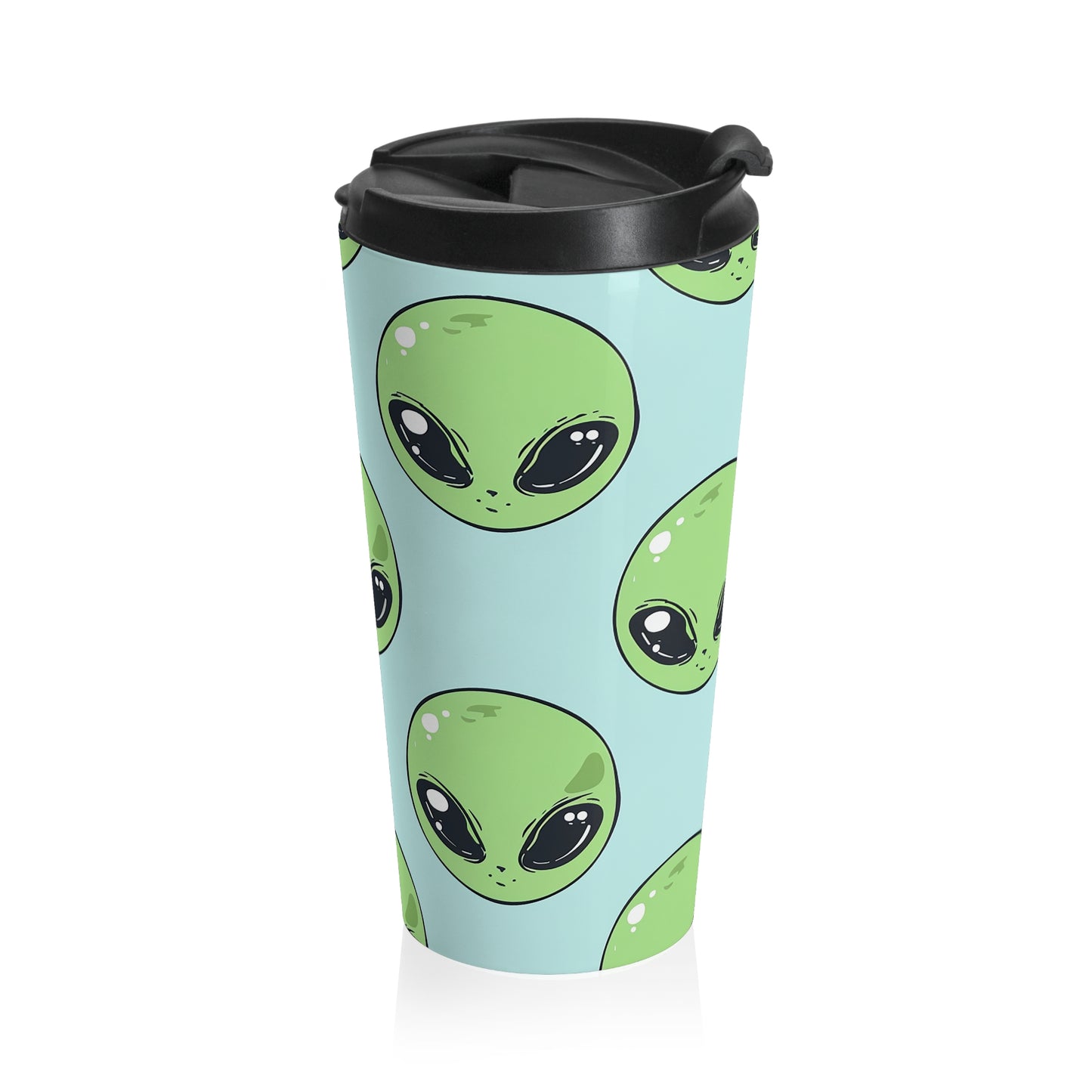 Pastel Alien Pattern Stainless Steel Travel Mug – 15oz
