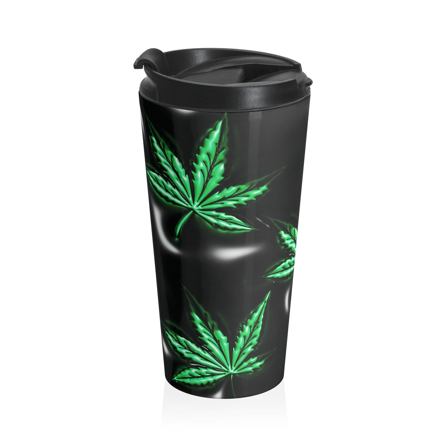 Neon Leaf Mug – 15oz Stainless Steel Travel Cup
