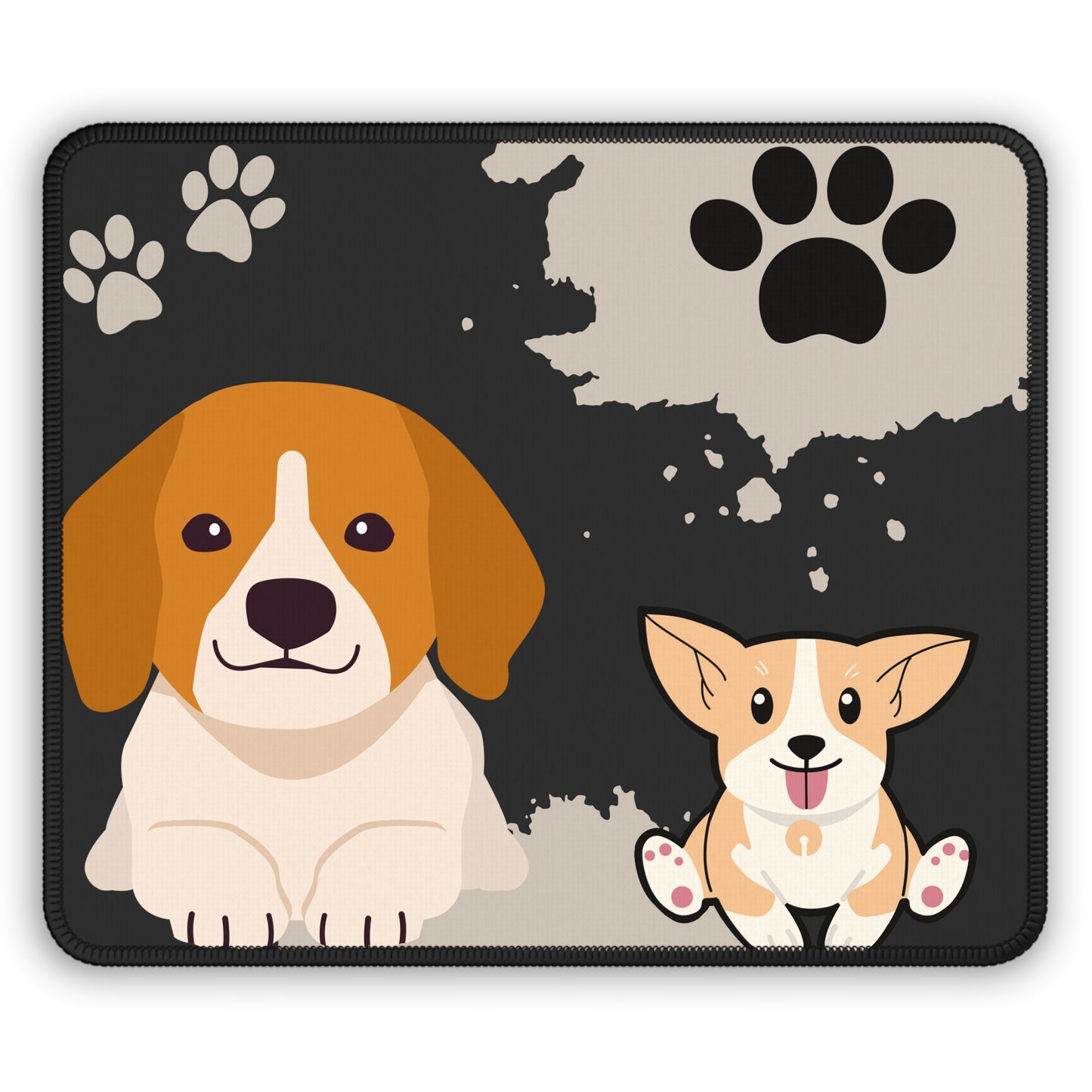 Pawfect Duo Mouse Pad – 9x7 Neoprene Desk Mat with Cute Puppy Design