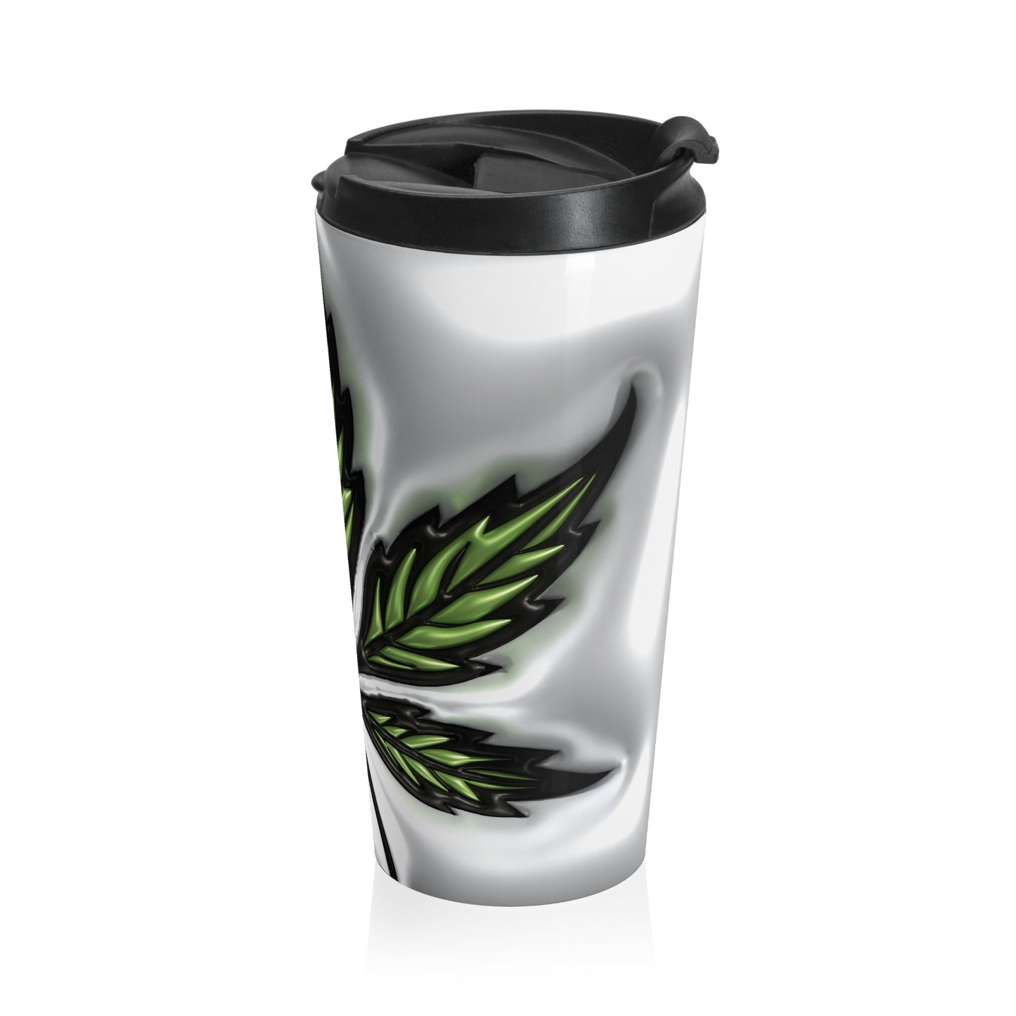 Neon Leaf Stainless Steel Travel Mug – 15oz