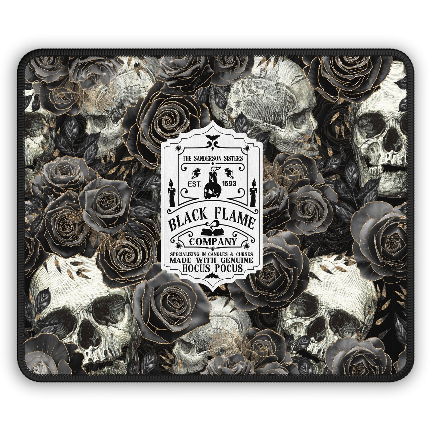 Black Flame Company Halloween Gaming Mouse Pad – 9x7 Neoprene Desk Mat for Gamers and Witchy Workspaces