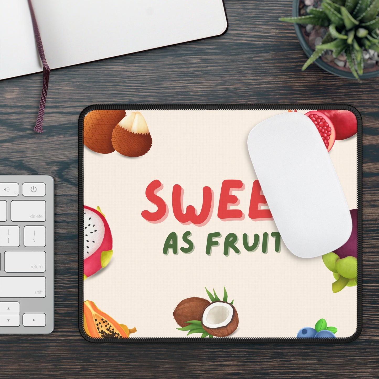 Sweet as Fruit Mouse Pad – 9x7 Neoprene Desk Mat with Colorful Tropical Design