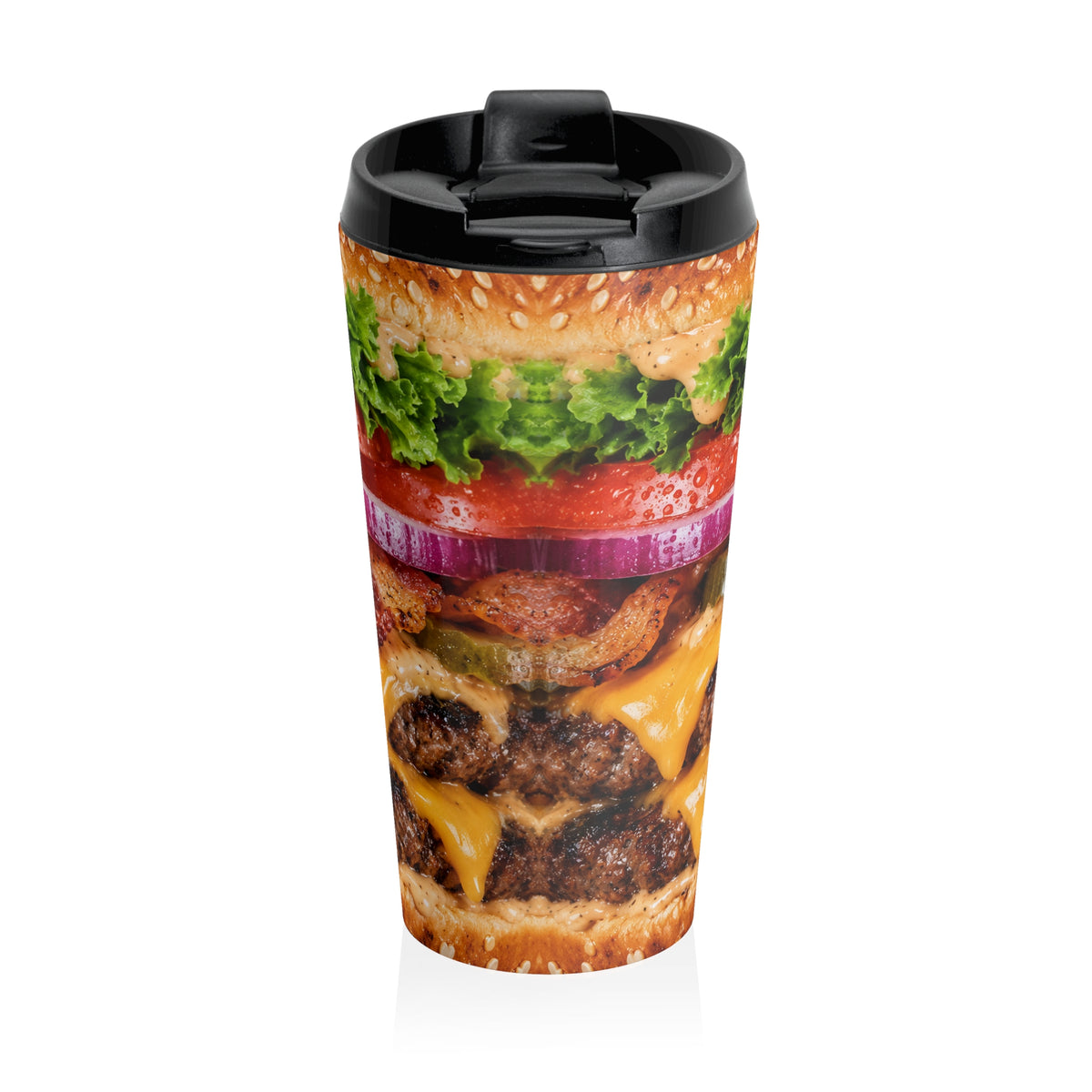 Double Bacon Cheeseburger Stainless Steel Travel Mug