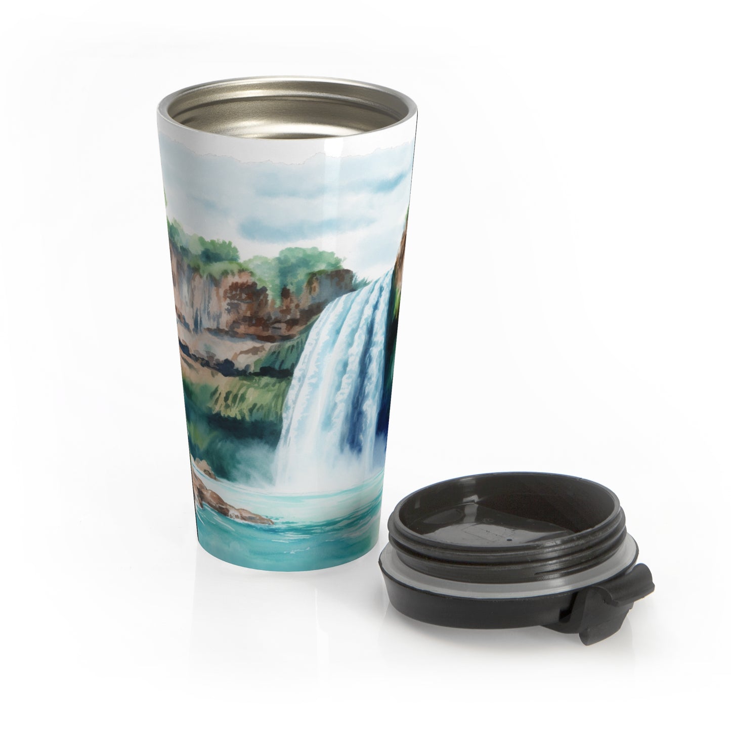Waterfall Escape Mug – 15oz Stainless Steel Travel Cup