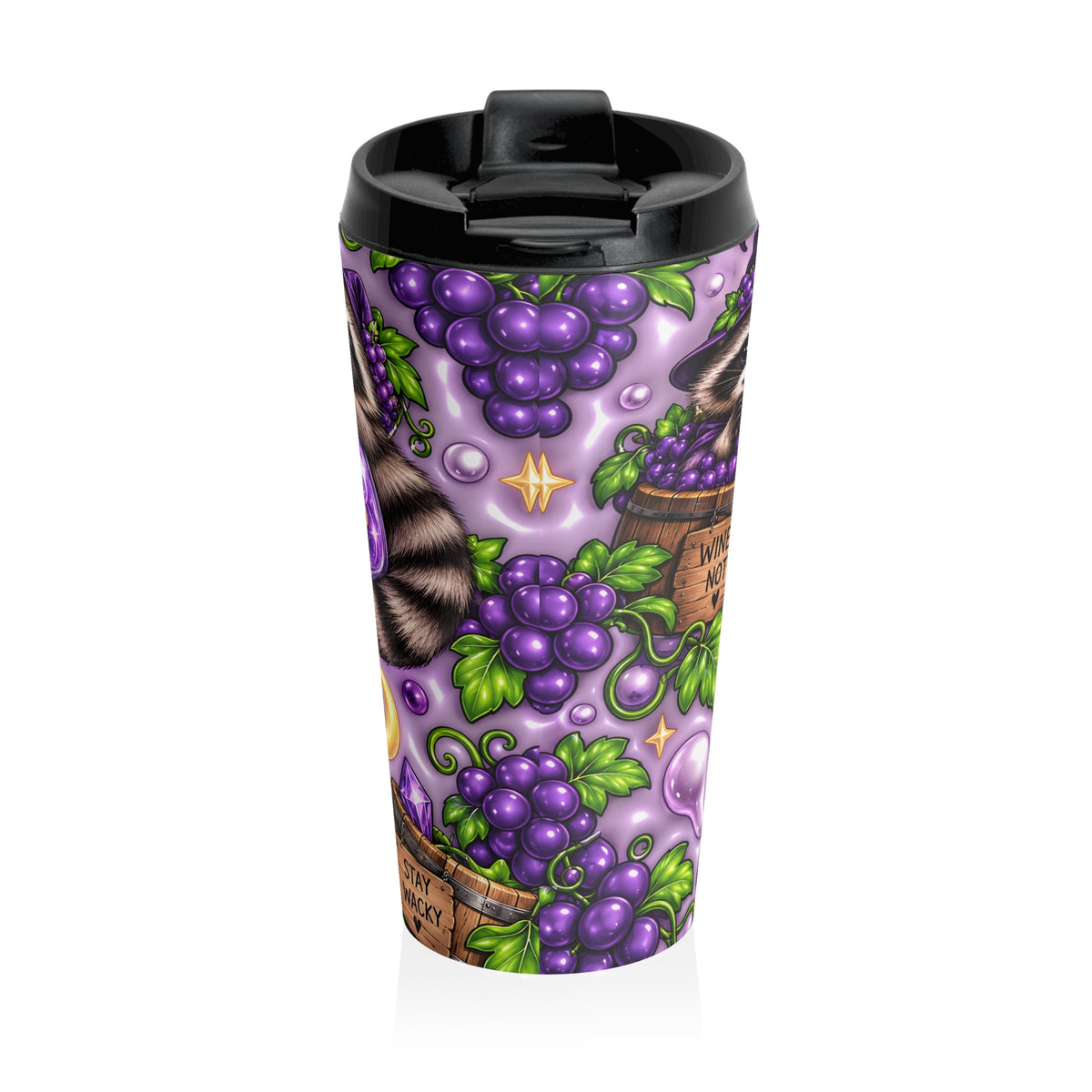 Wine Not? Raccoon Stainless Steel Travel Mug