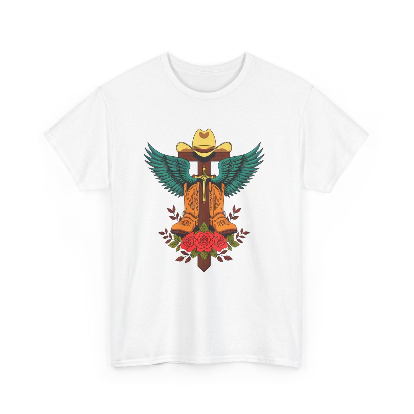 Cowboy Angel Shirt – Western Wings and Roses Tee