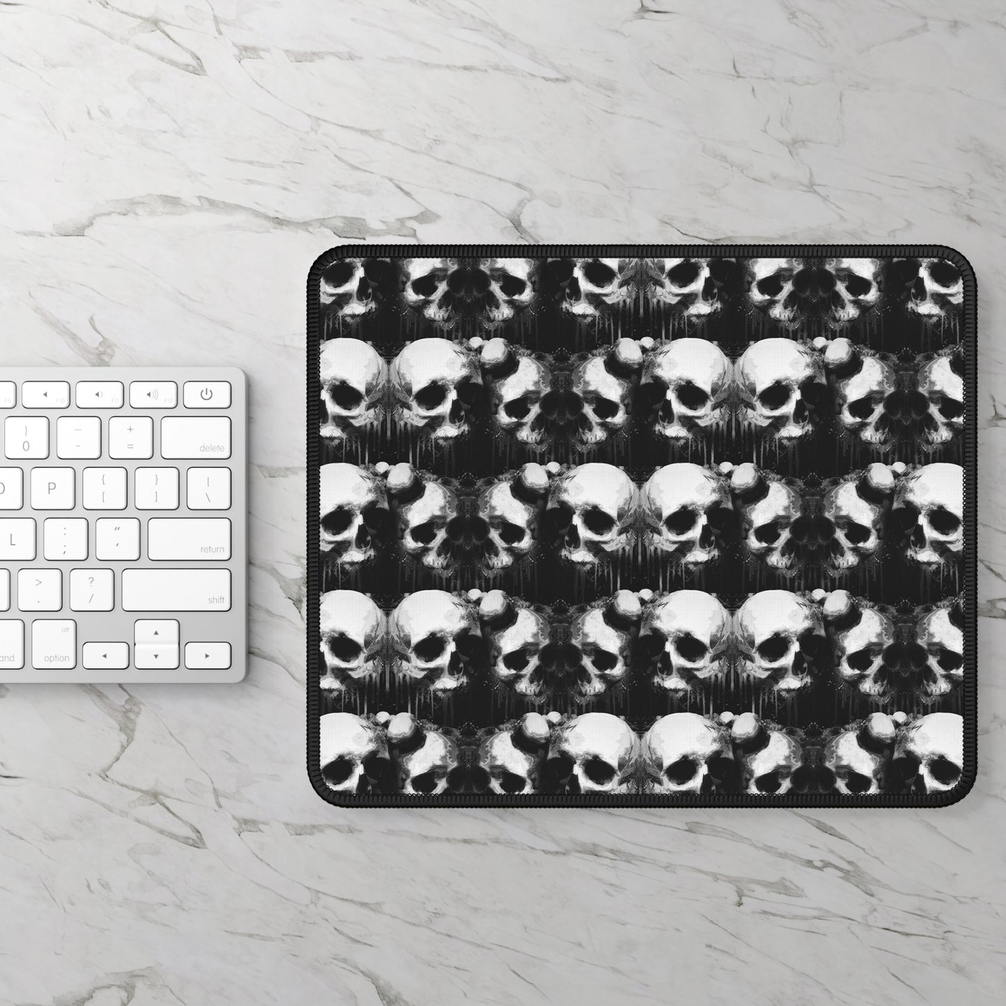 Midnight Skulls Gaming and Work Mouse Pad – 9x7 Anti-Slip Neoprene Desk Mat with Gothic Skull Design for Gamers and Dark Aesthetic Lovers