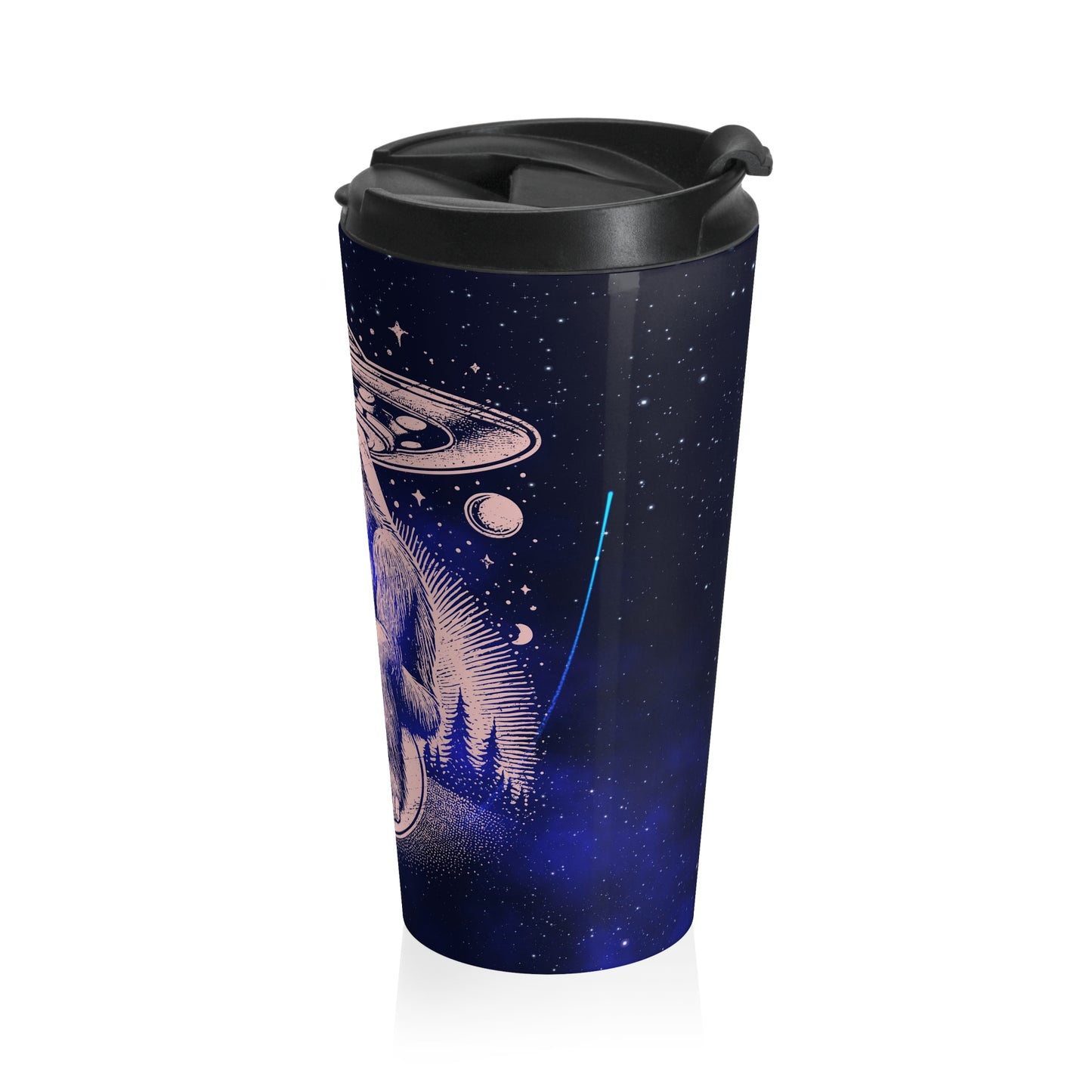 Alien and Bigfoot UFO Stainless Steel Travel Mug – 15oz