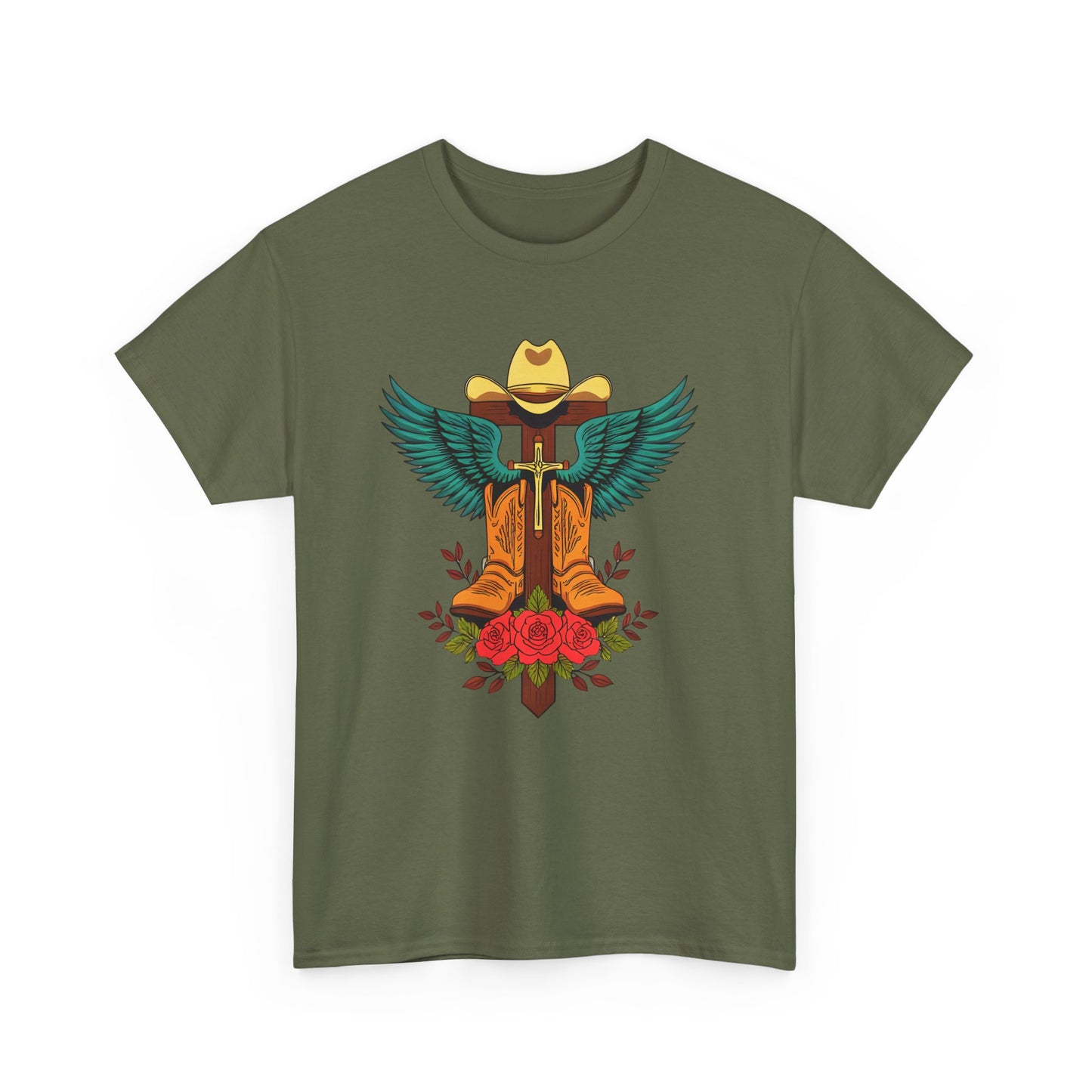 Cowboy Angel Shirt – Western Wings and Roses Tee