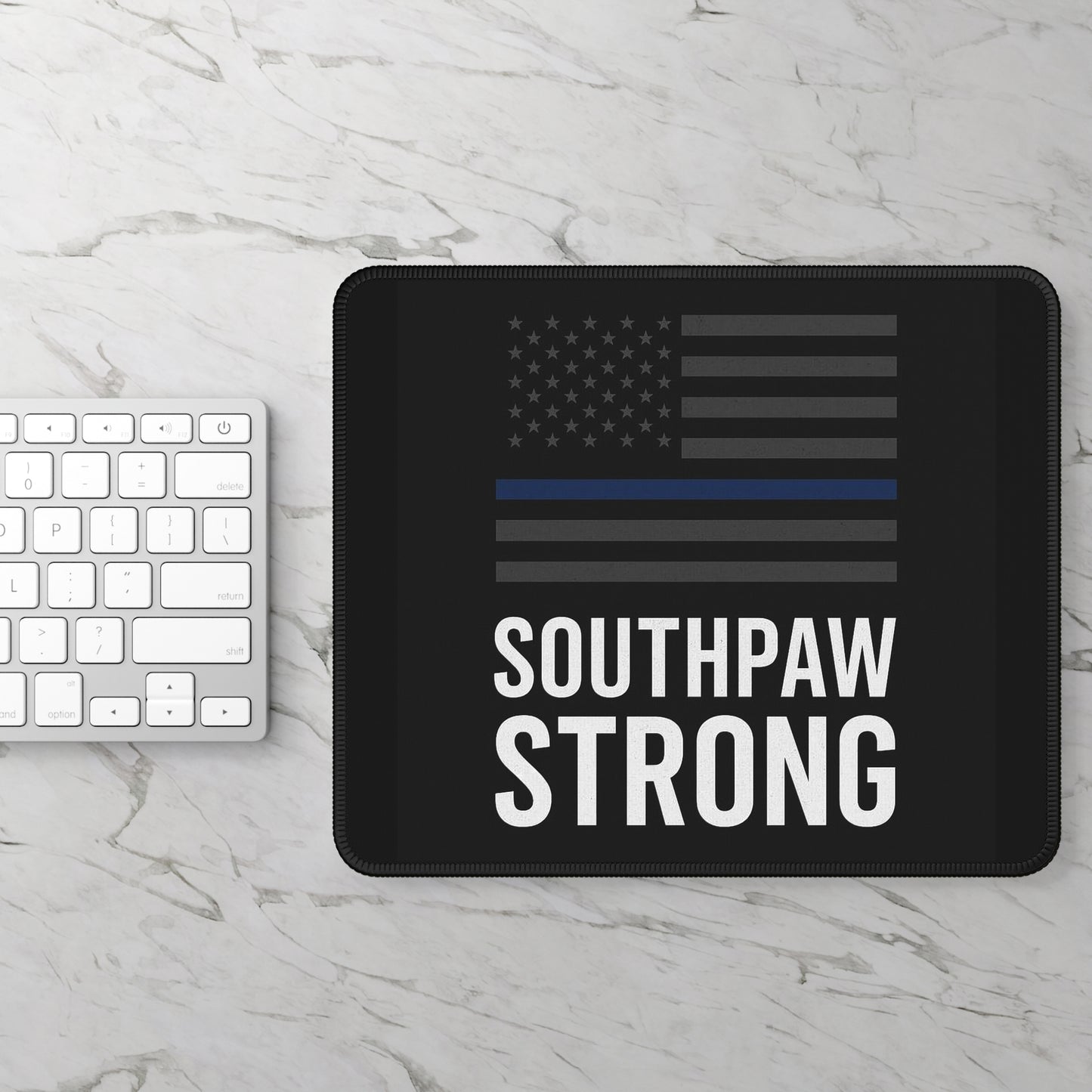 Southpaw Strong Gaming Mouse Pad – 9x7 Neoprene Desk Mat for Workspaces and Everyday Heroes