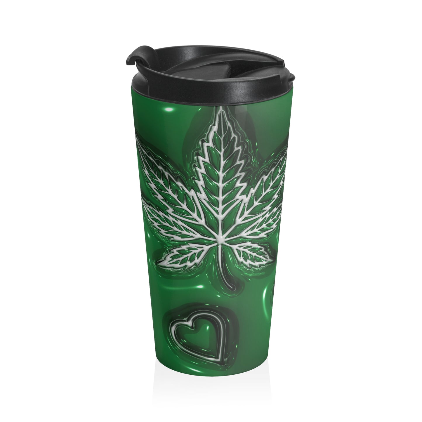Emerald Leaf Stainless Steel Travel Mug – 15oz