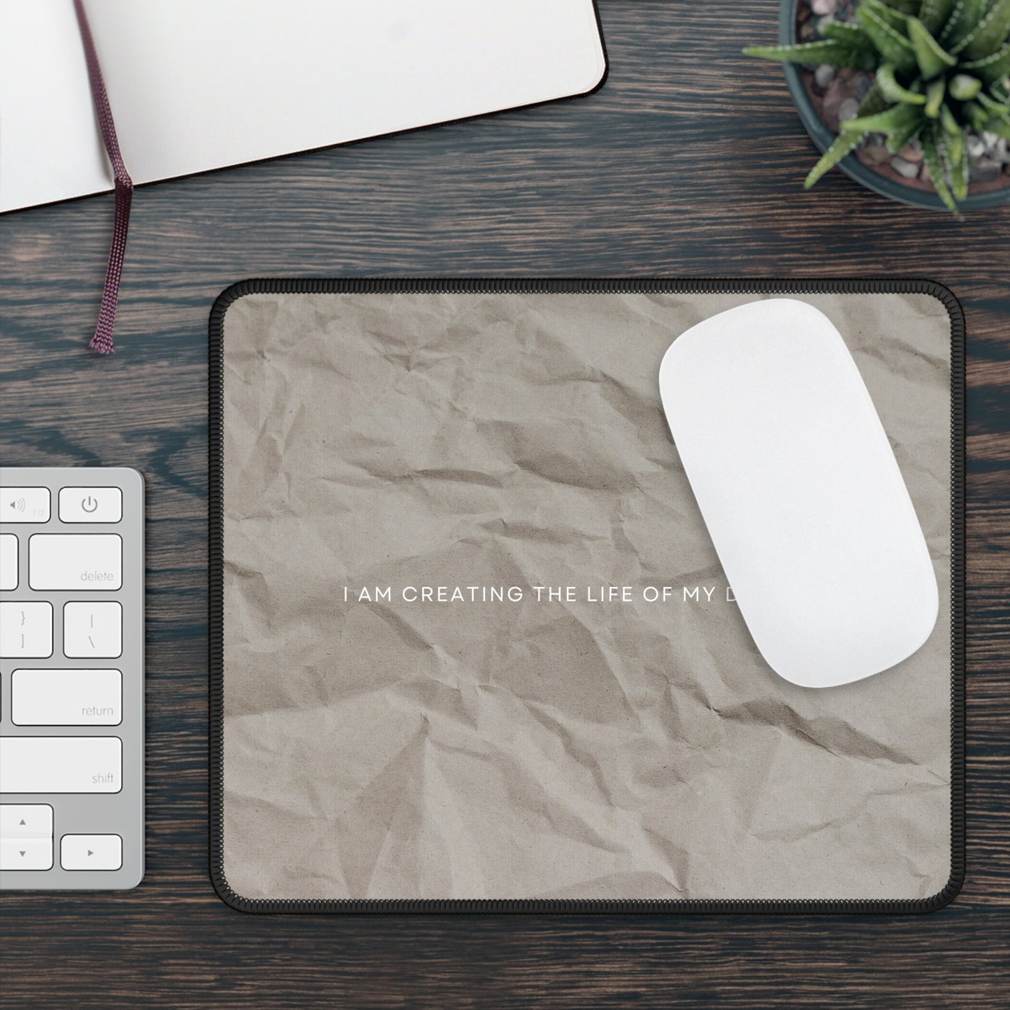 Life of My Dreams Mouse Pad – 9x7 Neoprene Desk Mat with Minimalist Motivational Quote Design