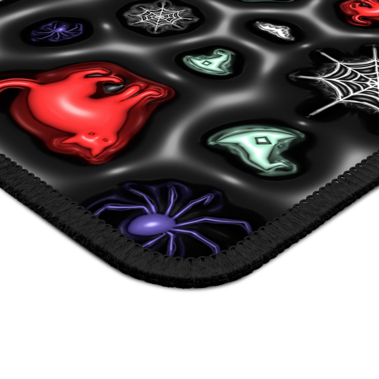 Witchy Cat Chaos Mouse Pad – 9x7 Neoprene Desk Mat with Spiders, Bats, and Halloween Magic