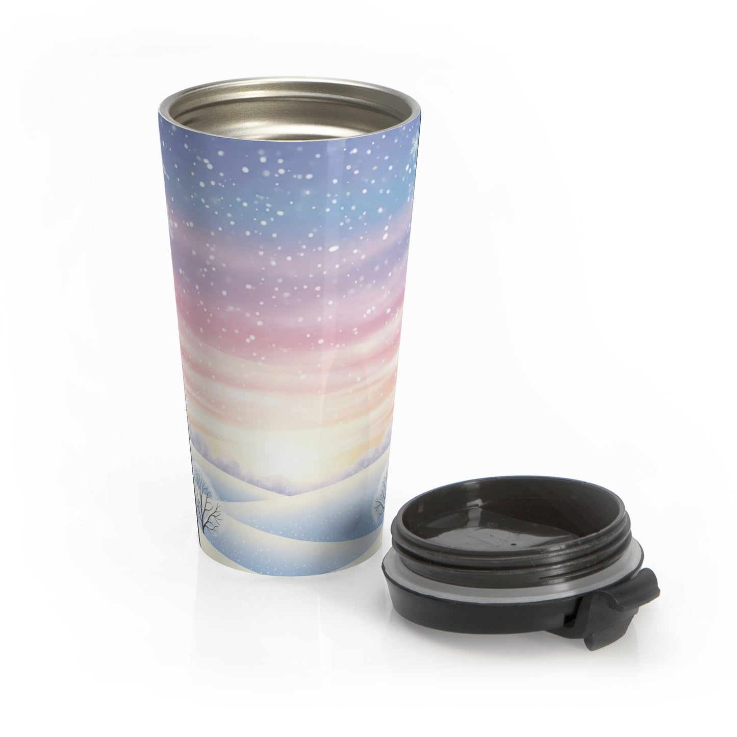 Winter Sunset Landscape Travel Mug