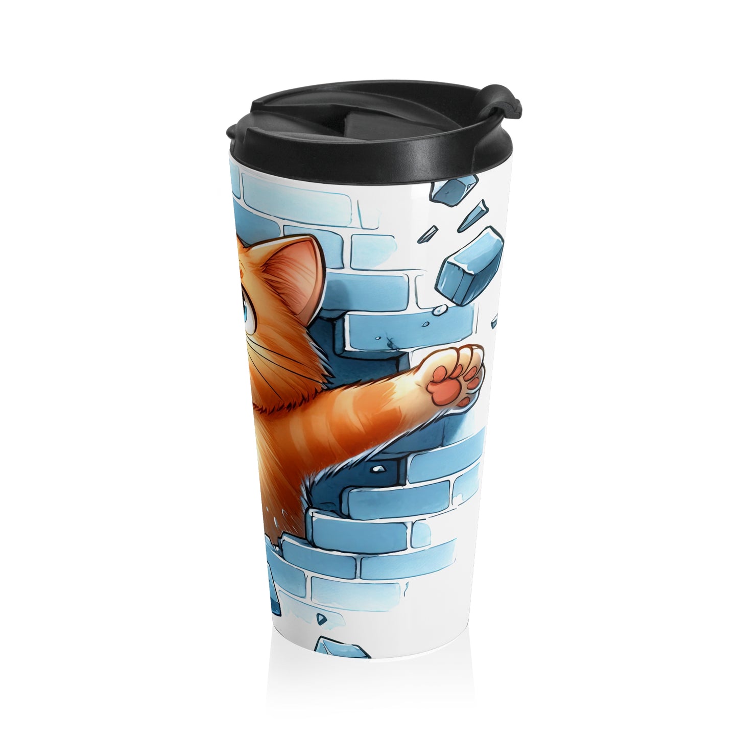 Happy Cat Mug – 15oz Stainless Steel Travel Cup