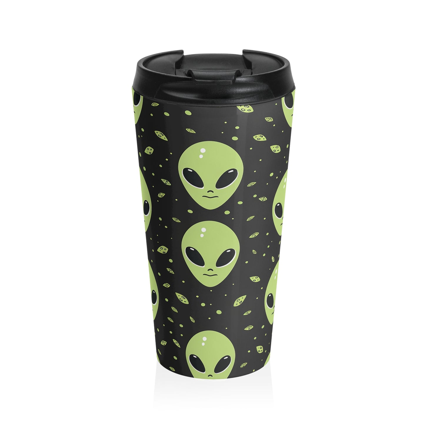 UFO Alien Pattern Stainless Steel Travel Mug – 15oz
