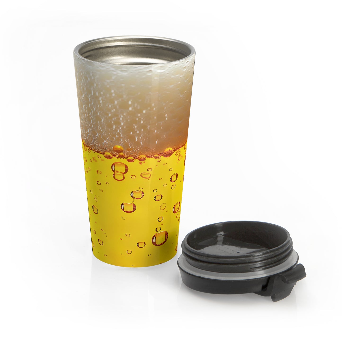 Beer Bubbles Stainless Steel Travel Mug – 15oz