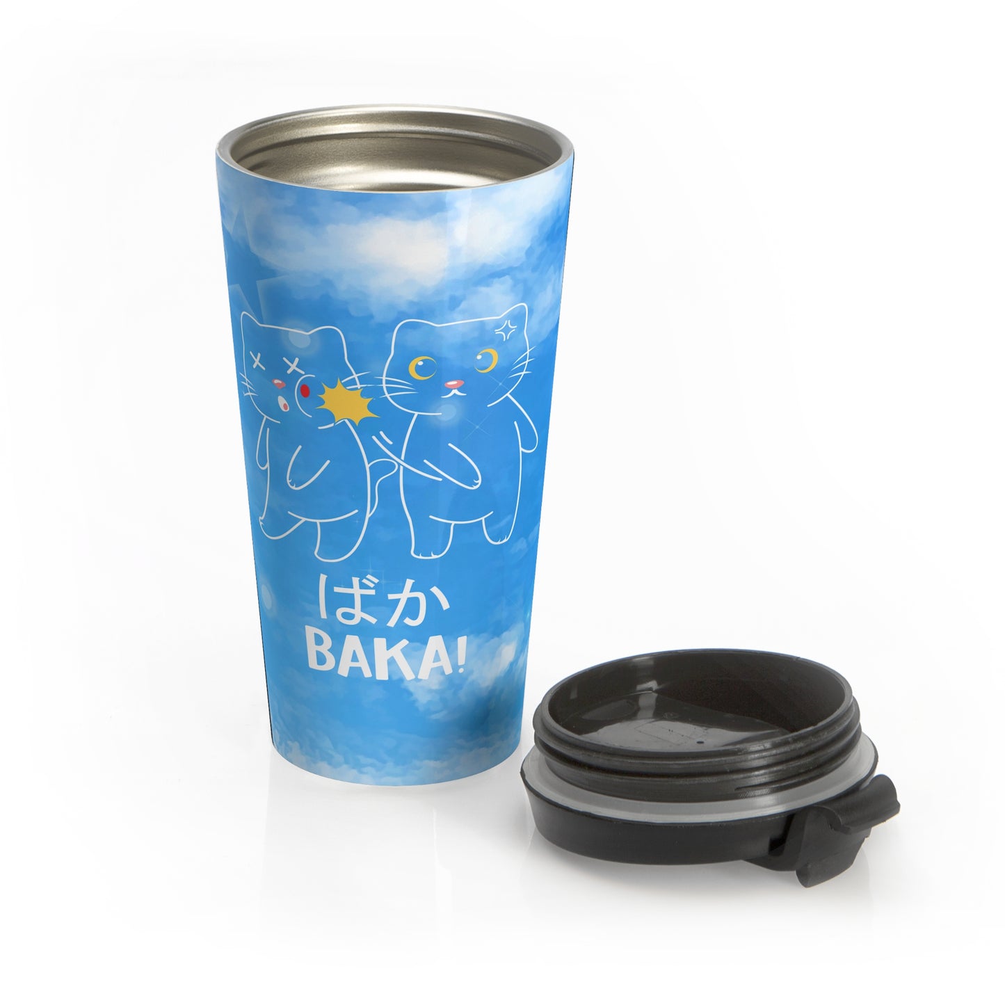Baka Cats Stainless Steel Travel Mug – 15oz