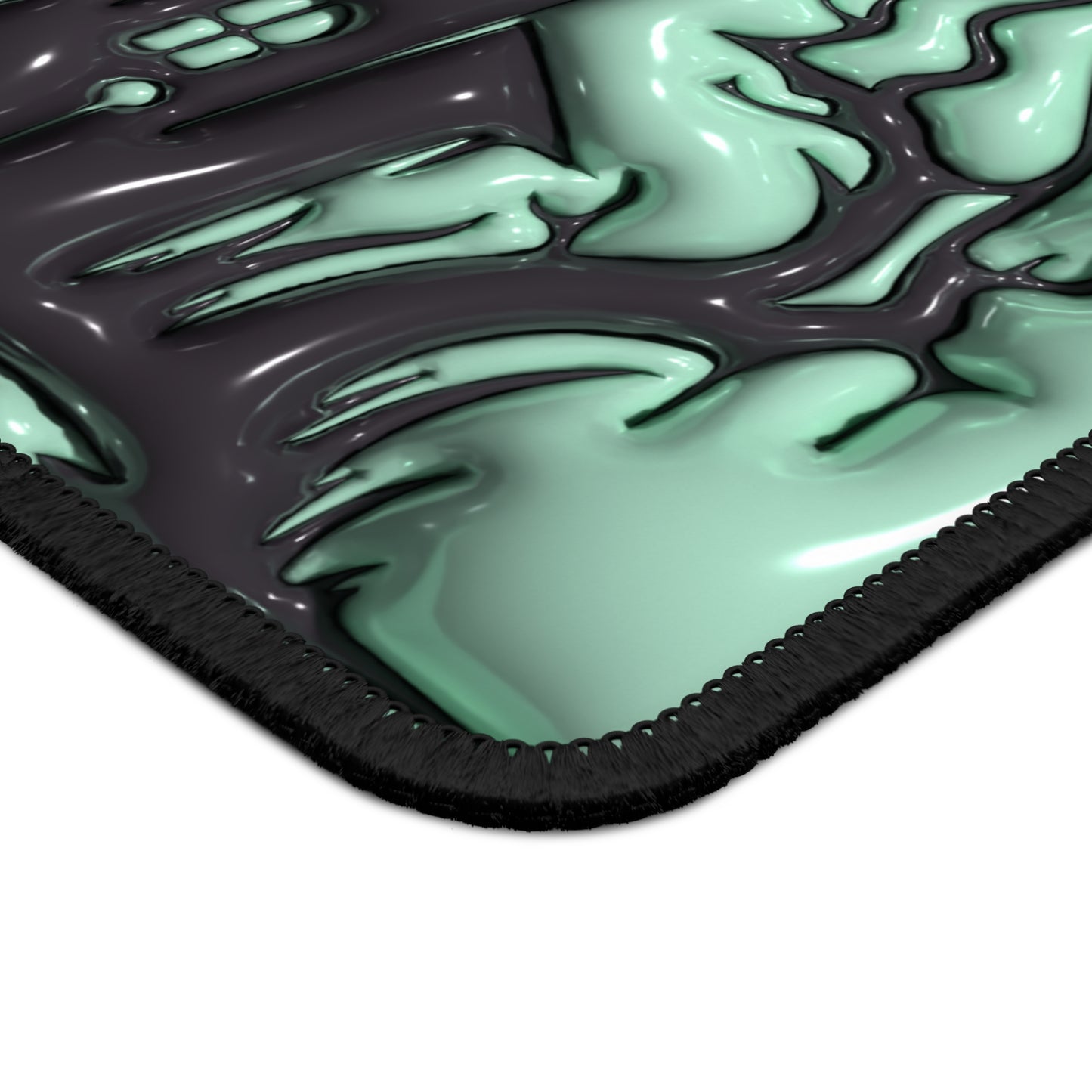 Haunted House Mouse Pad – 9x7 Neoprene Desk Mat with Spooky Mansion and Mint Green Design