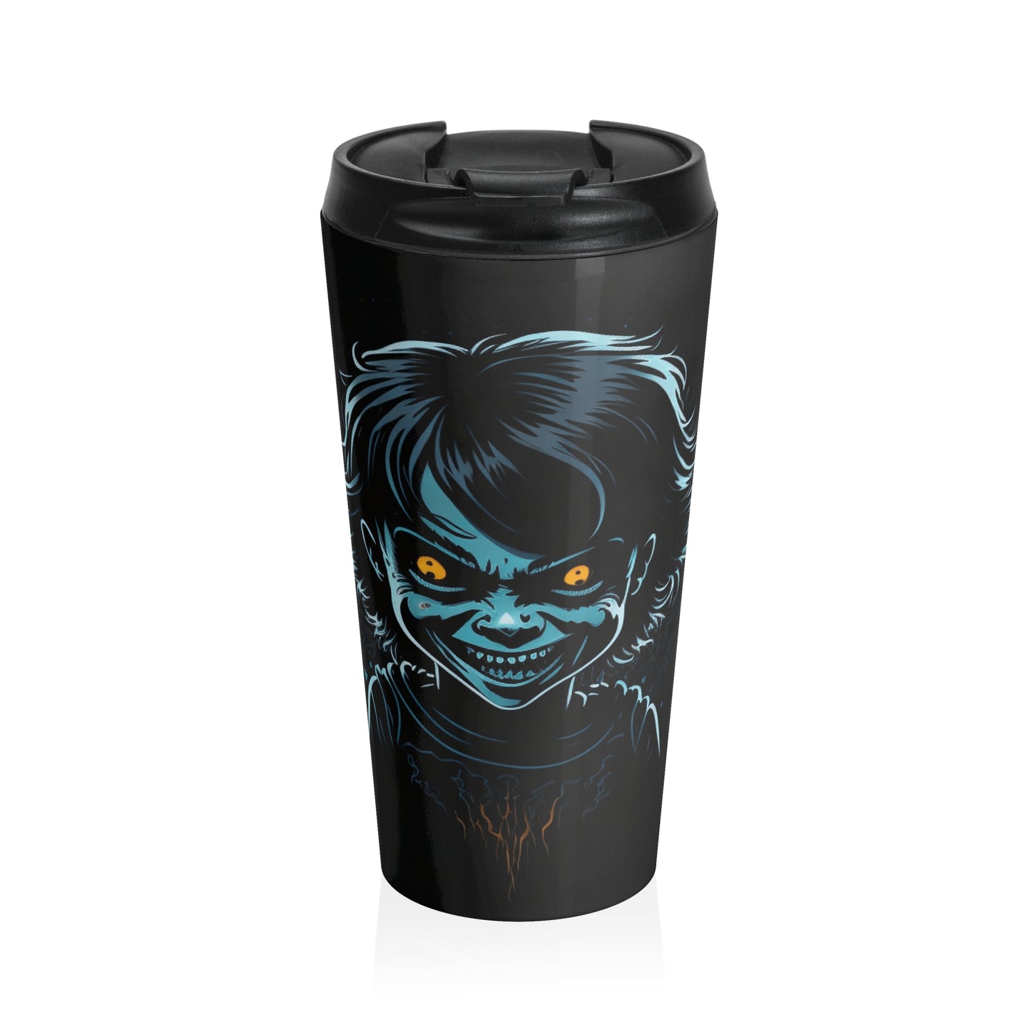 Possessed Smile Stainless Steel Travel Mug – 15oz