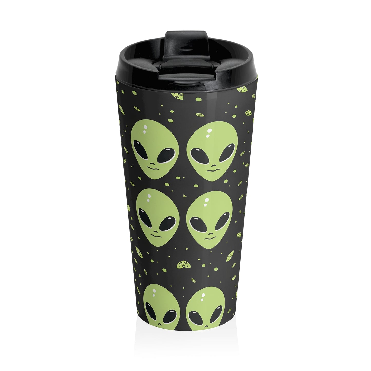 UFO Alien Pattern Stainless Steel Travel Mug – 15oz