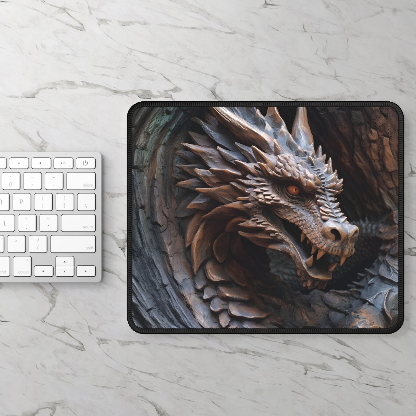 Emberfang Dragon Mouse Pad – 9x7 Neoprene Desk Mat with Fierce Fantasy Beast Design