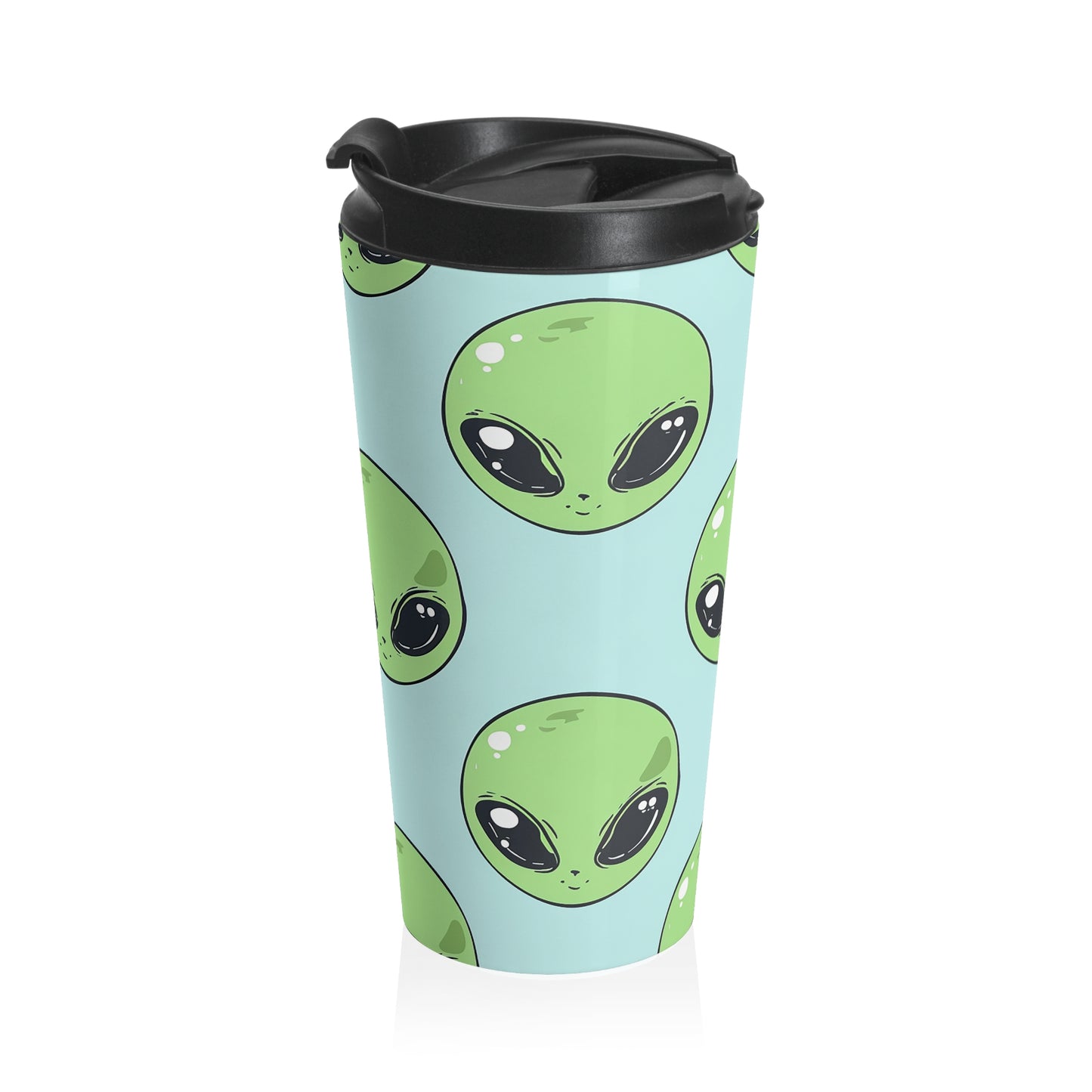 Pastel Alien Pattern Stainless Steel Travel Mug – 15oz