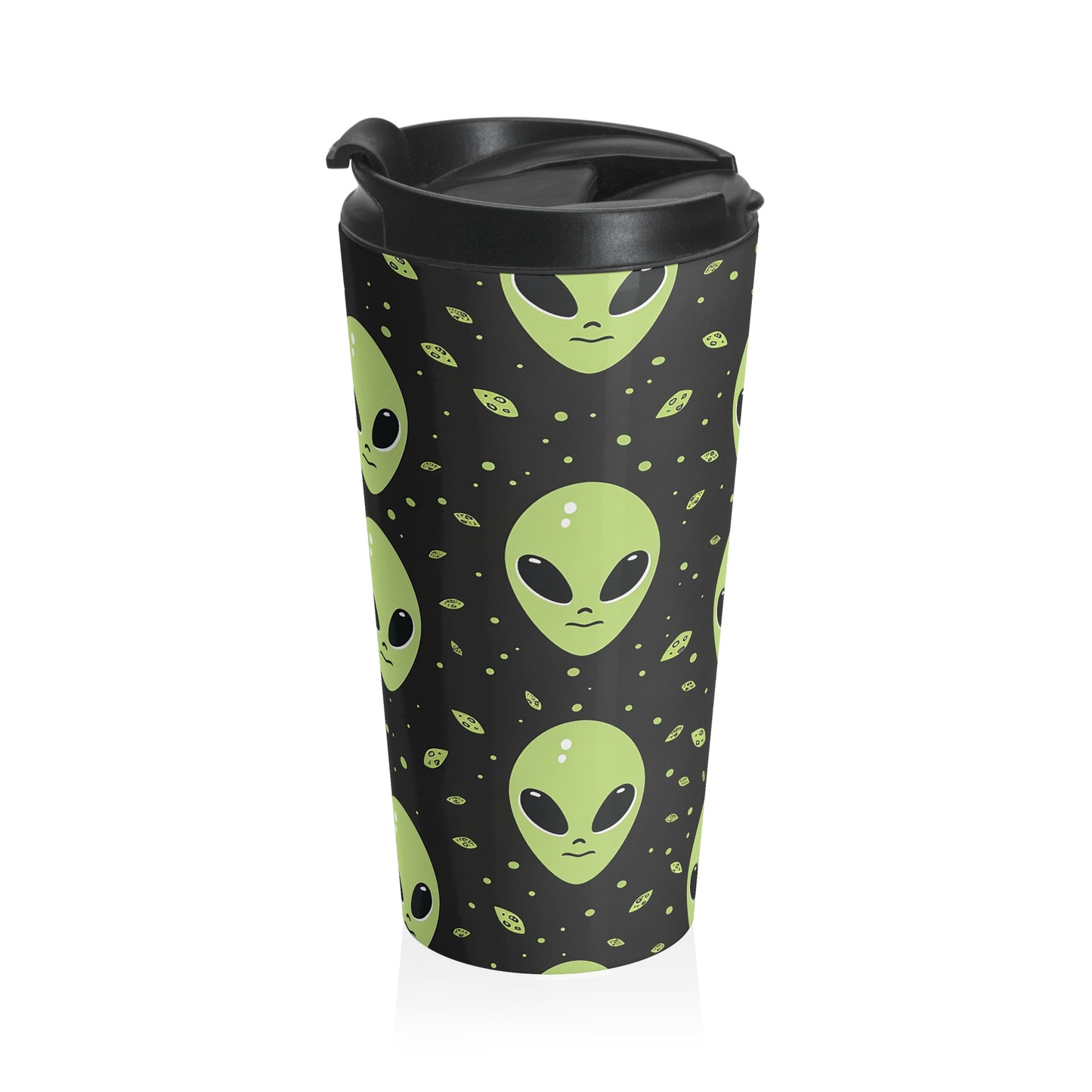 UFO Alien Pattern Stainless Steel Travel Mug – 15oz