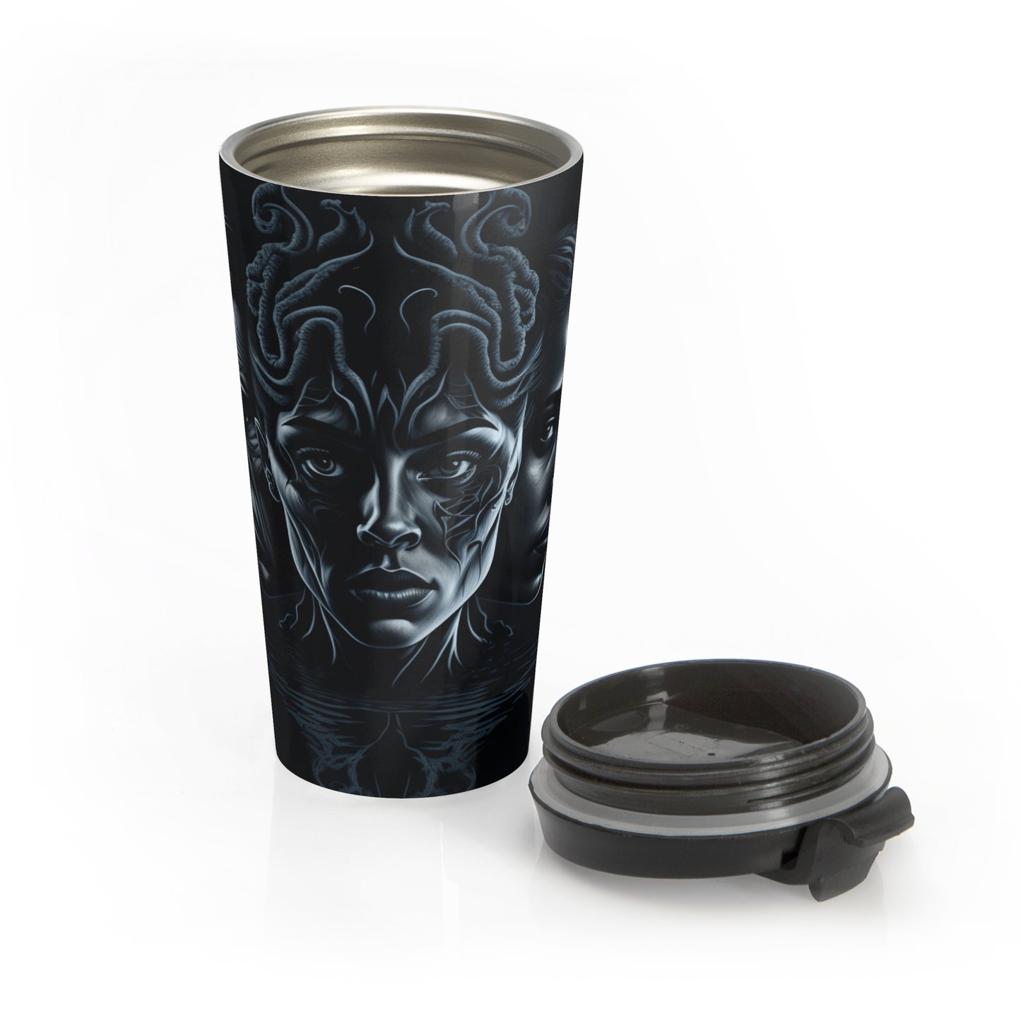Medusa’s Gaze Stainless Steel Travel Mug – 15oz