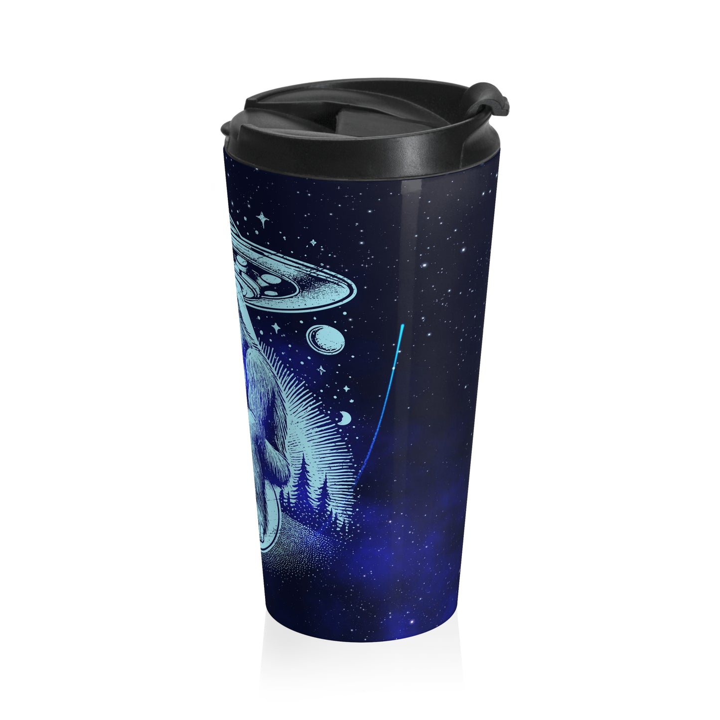 Alien and Bigfoot UFO Stainless Steel Travel Mug – 15oz