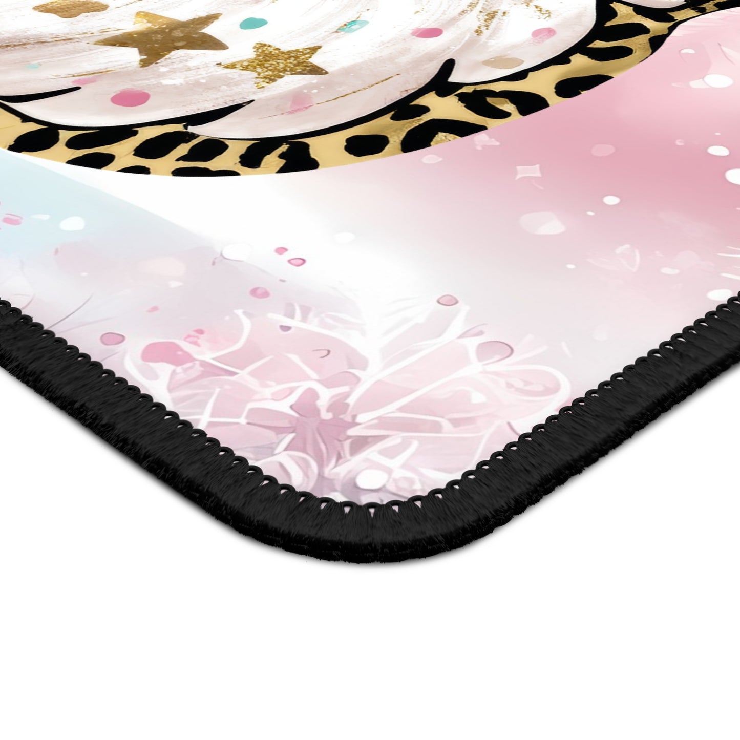 Pink Leopard Santa Mouse Pad