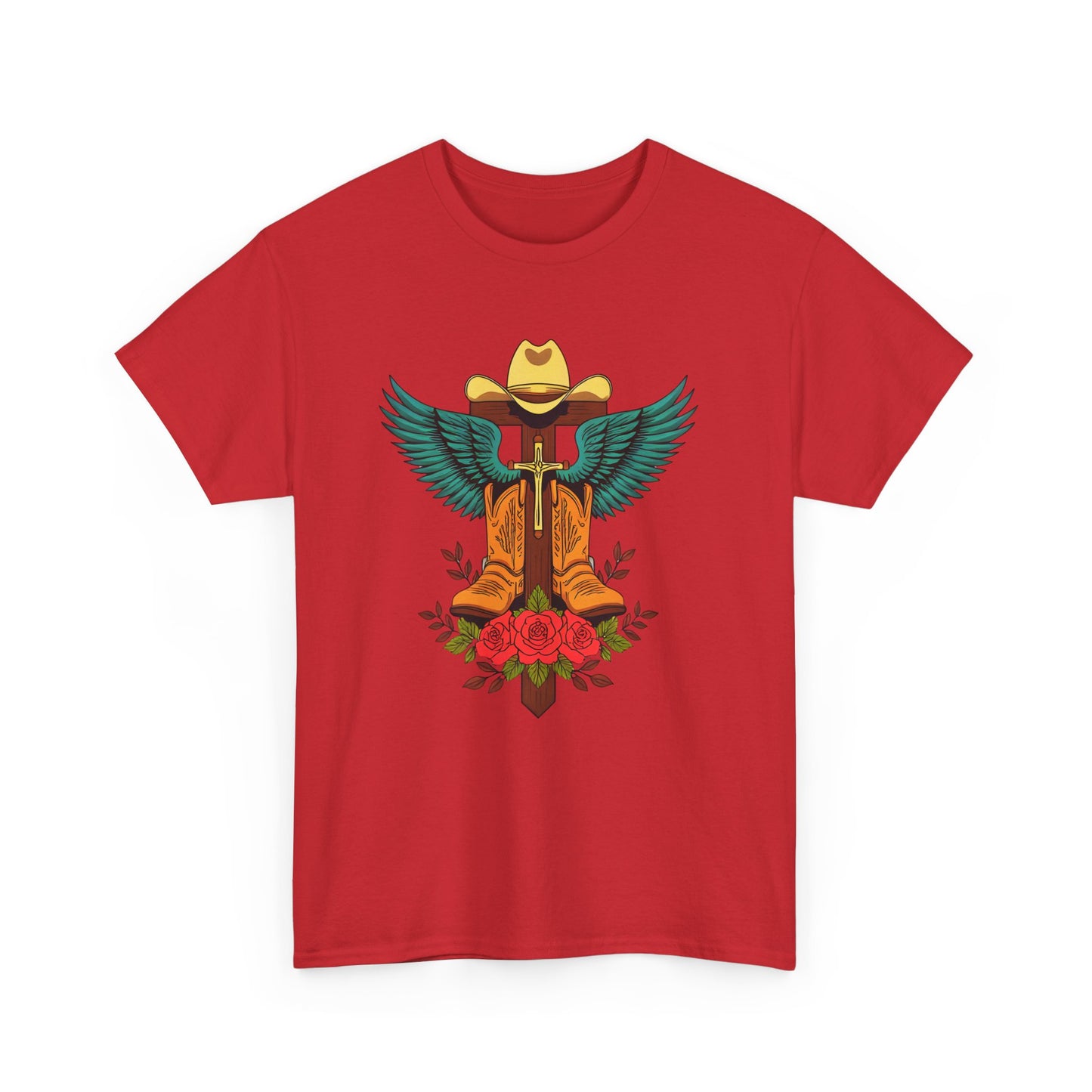 Cowboy Angel Shirt – Western Wings and Roses Tee