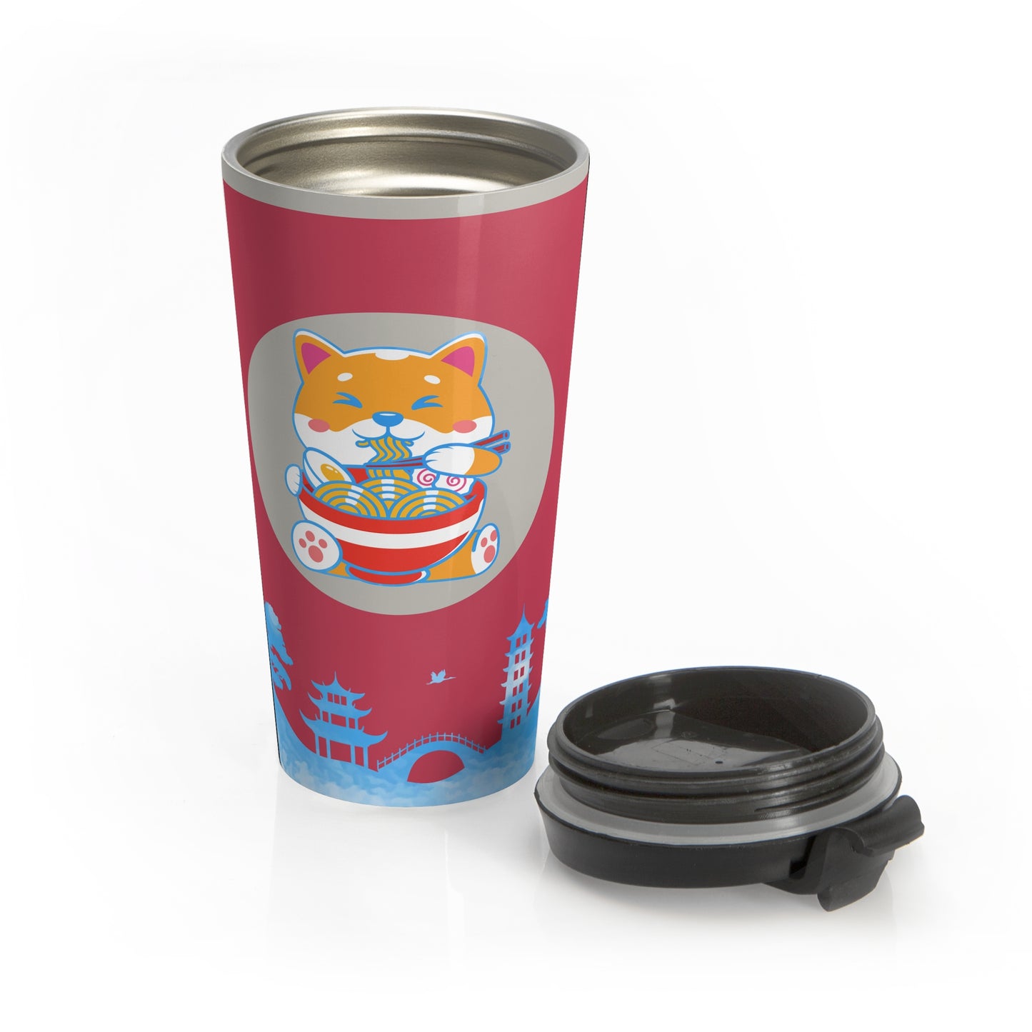 Lucky Ramen Shiba Stainless Steel Travel Mug – 15oz
