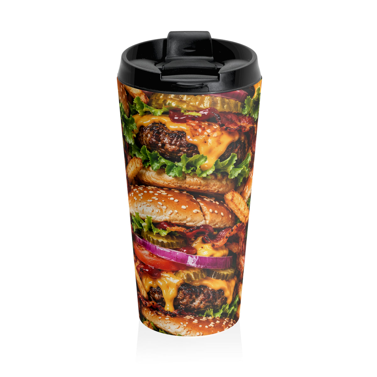 Bacon Cheeseburger Overload Stainless Steel Travel Mug