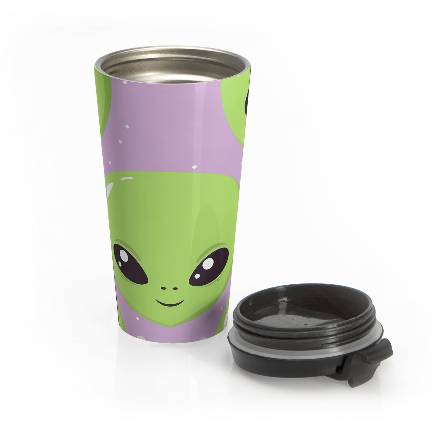 Kawaii Alien Stainless Steel Travel Mug – 15oz 👽💜